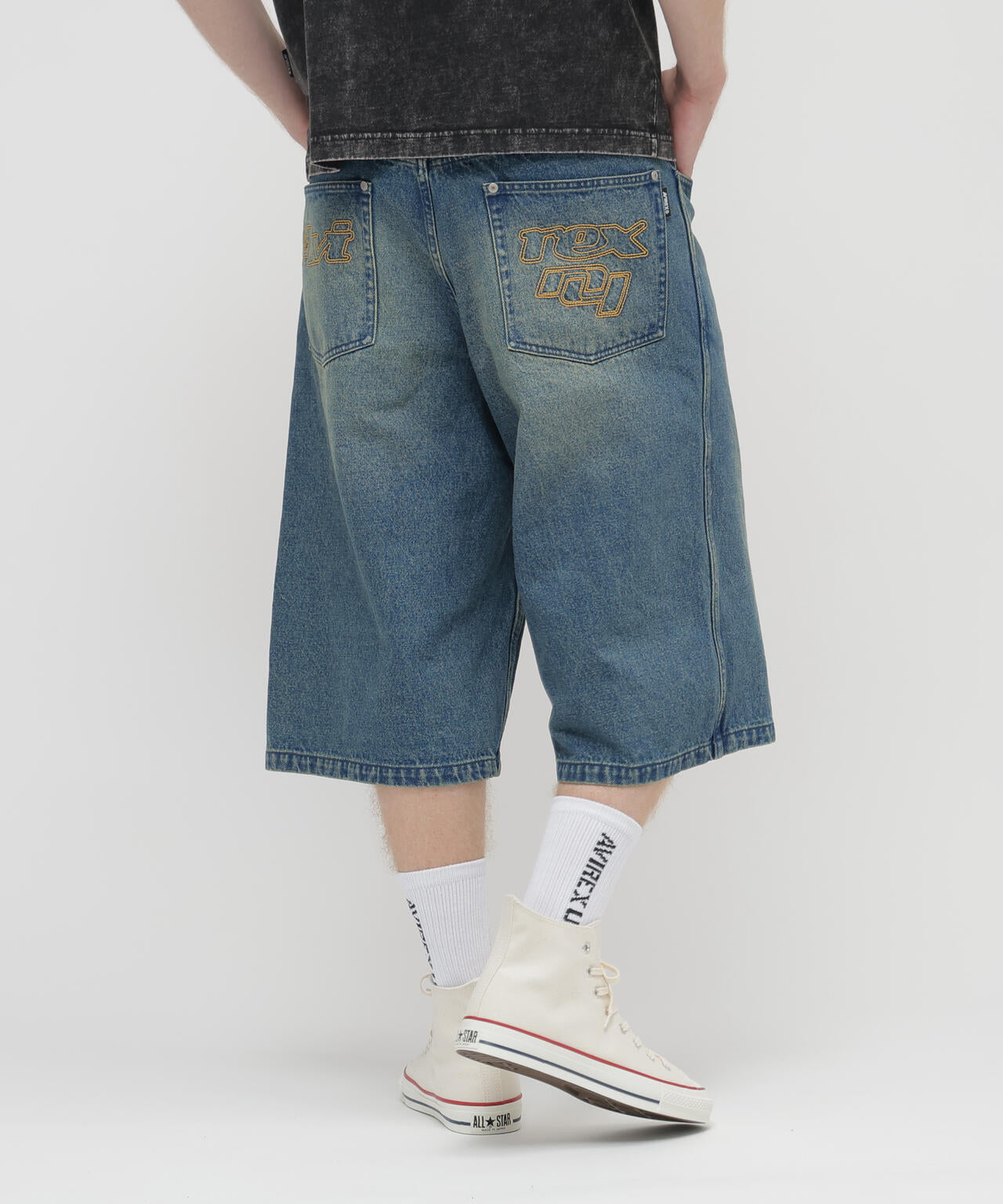 GOALERS EMBROIDERY DENIM SHORTS