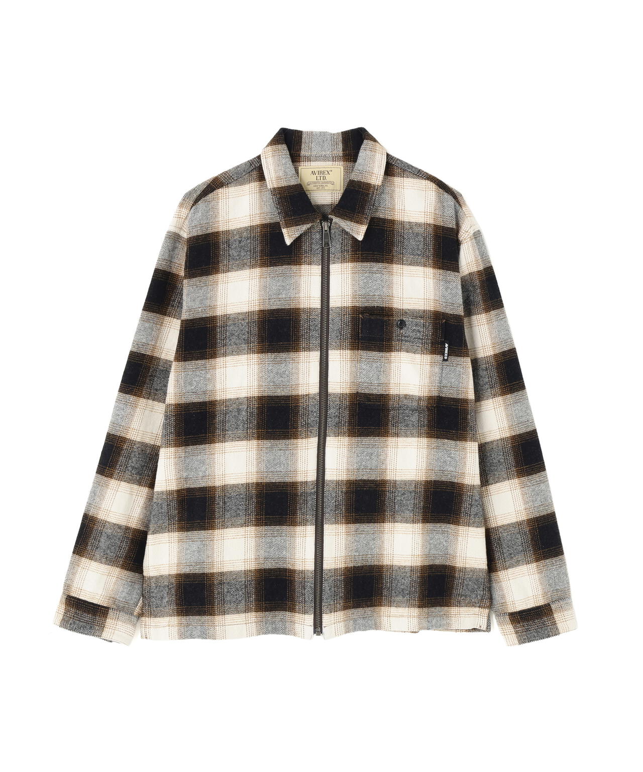《直営店限定》OMBRE CHECK ZIP SHIRT