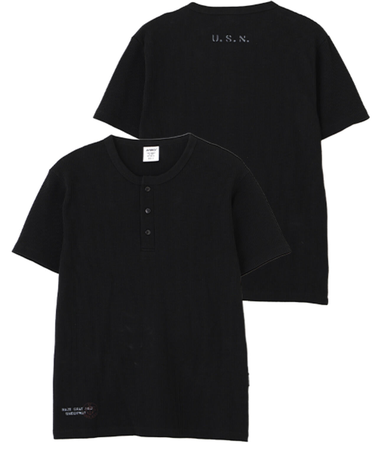MINI WAFFLE HENRY NECK T-SHIRT U.S.N.