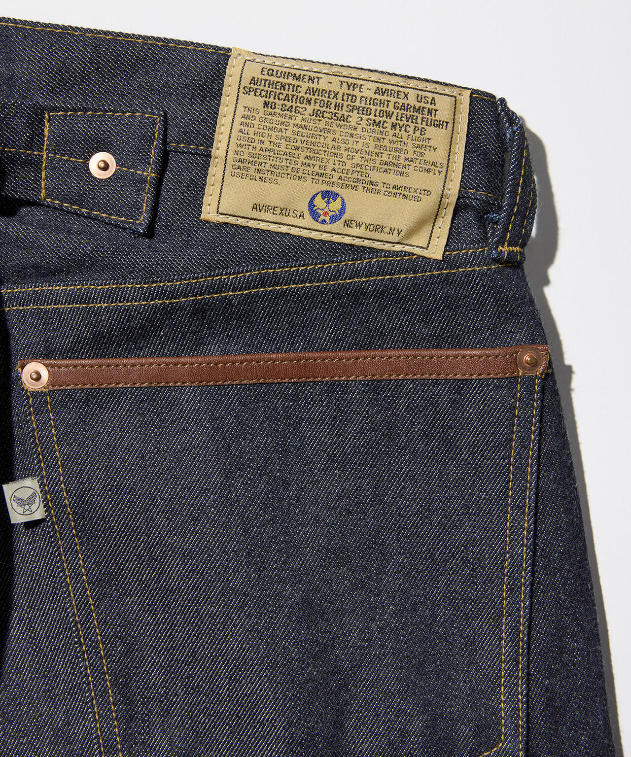 AVIREX HERITAGE DENIM Type-1 PANTS ”LEATHER”