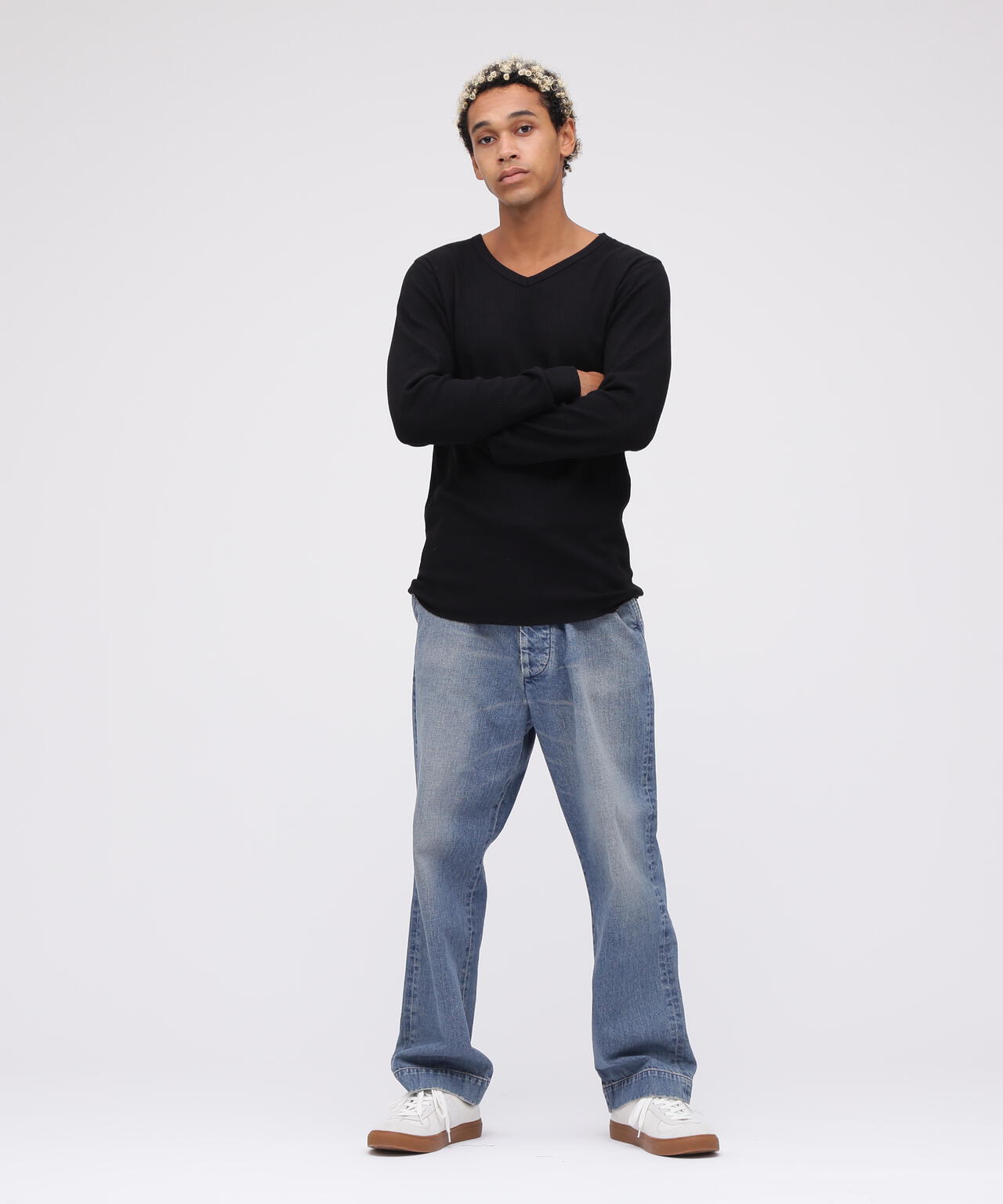 《DAILY/デイリー》L/S THERMAL V-NECK T-SHIRT