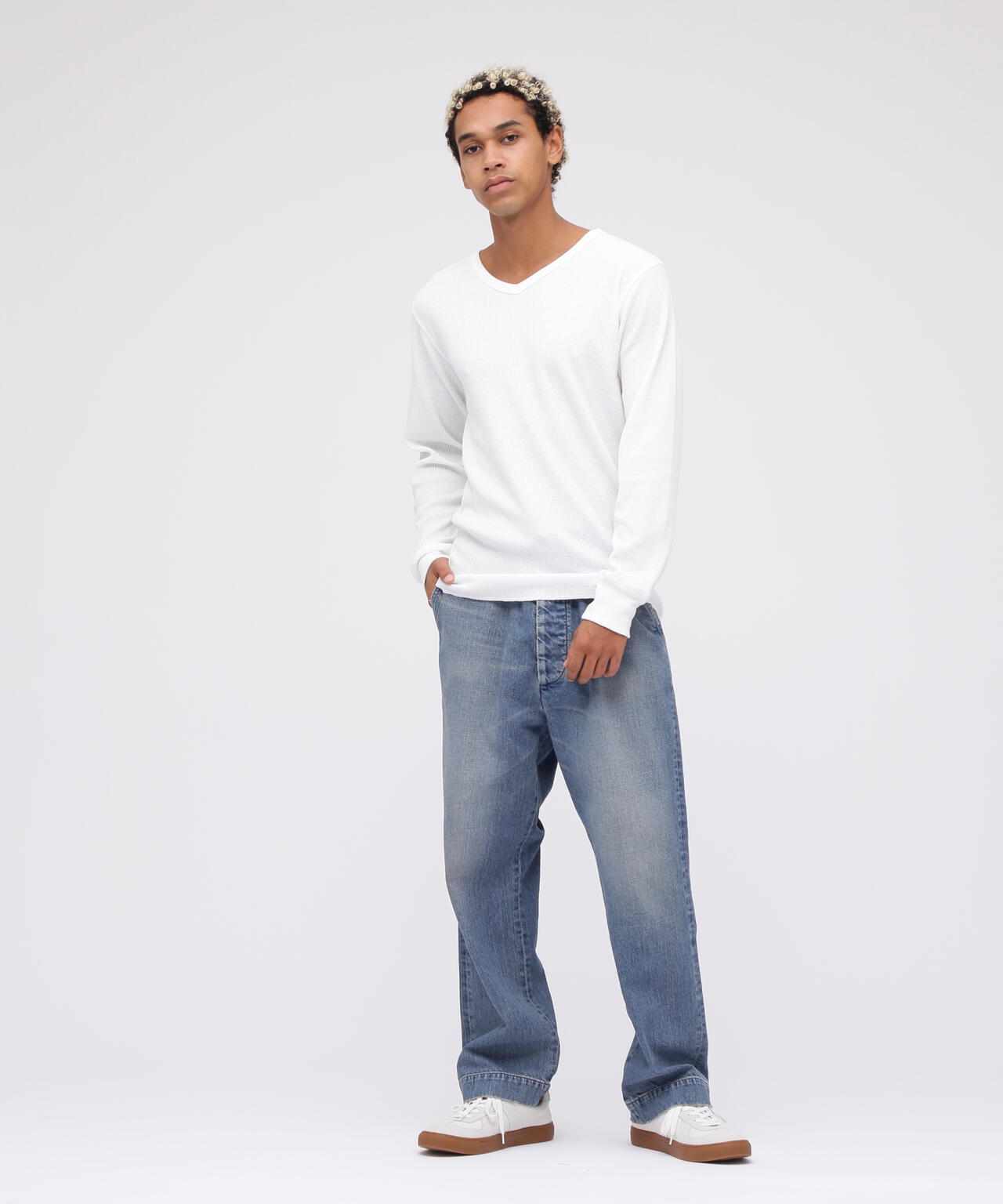 《DAILY/デイリー》L/S THERMAL V-NECK T-SHIRT