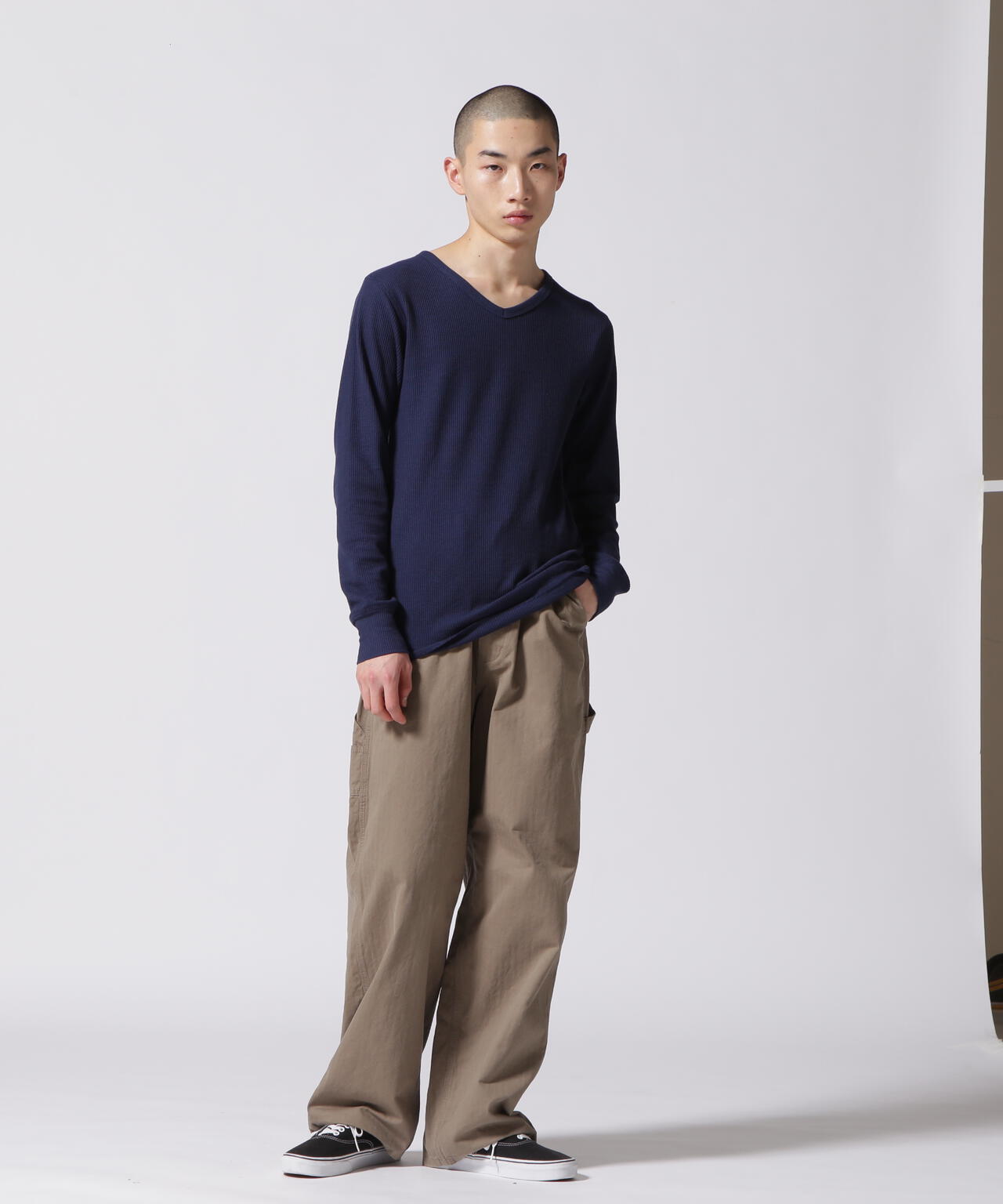 《DAILY/デイリー》L/S THERMAL V-NECK T-SHIRT