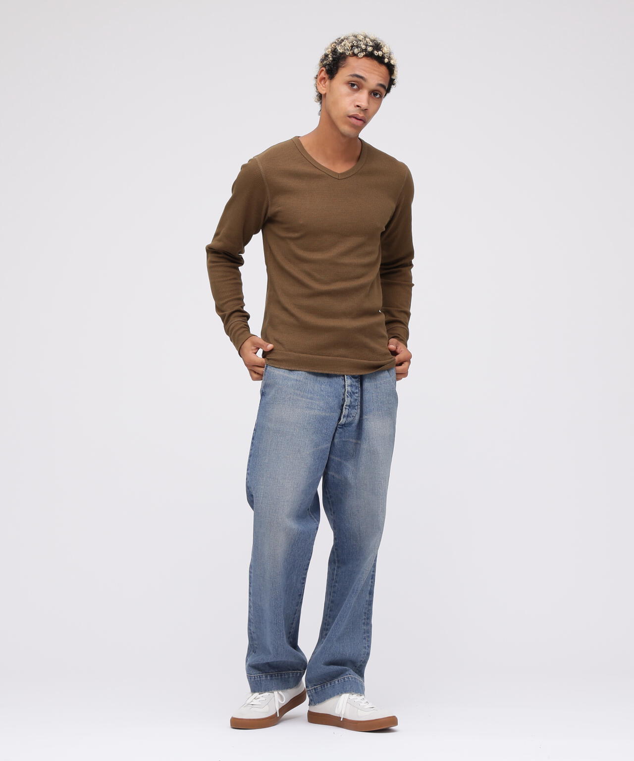 《DAILY/デイリー》L/S THERMAL V-NECK T-SHIRT