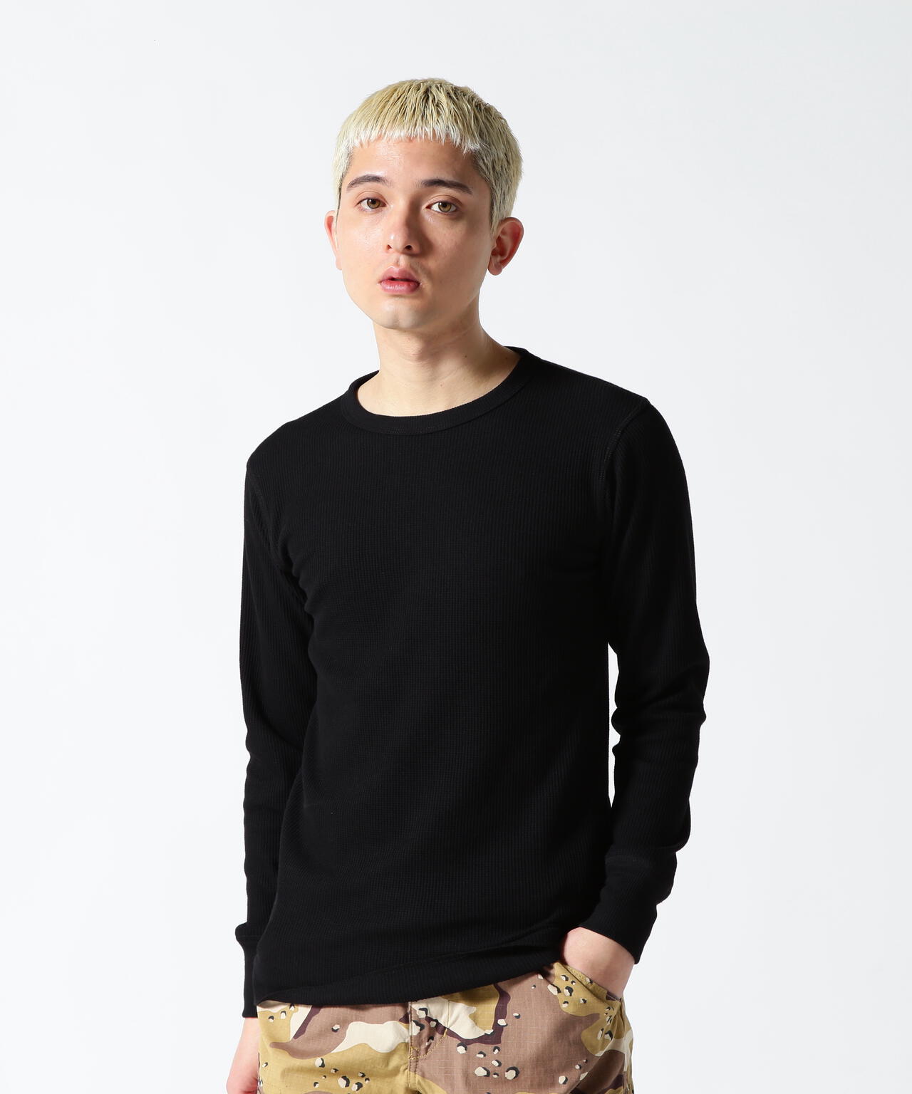 《DAILY/デイリー》L/S THERMAL CREW NECK T-SHIRT