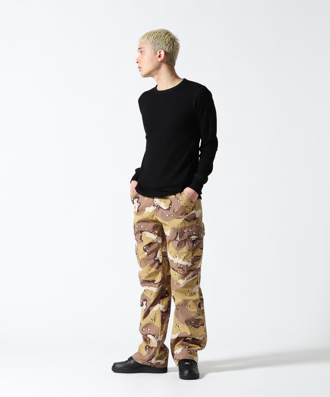 《DAILY/デイリー》L/S THERMAL CREW NECK T-SHIRT