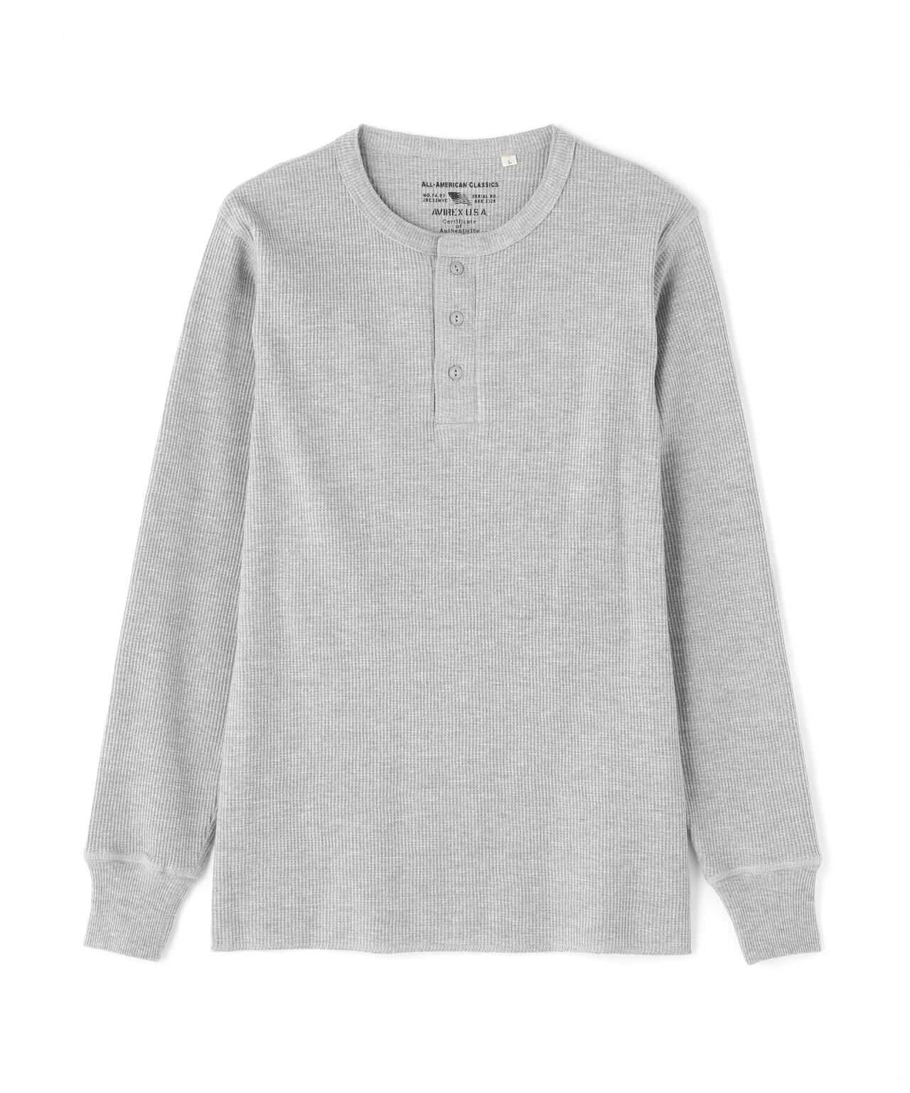 《DAILY/デイリー》L/S THERMAL HENLEY NECK T-SHIRT