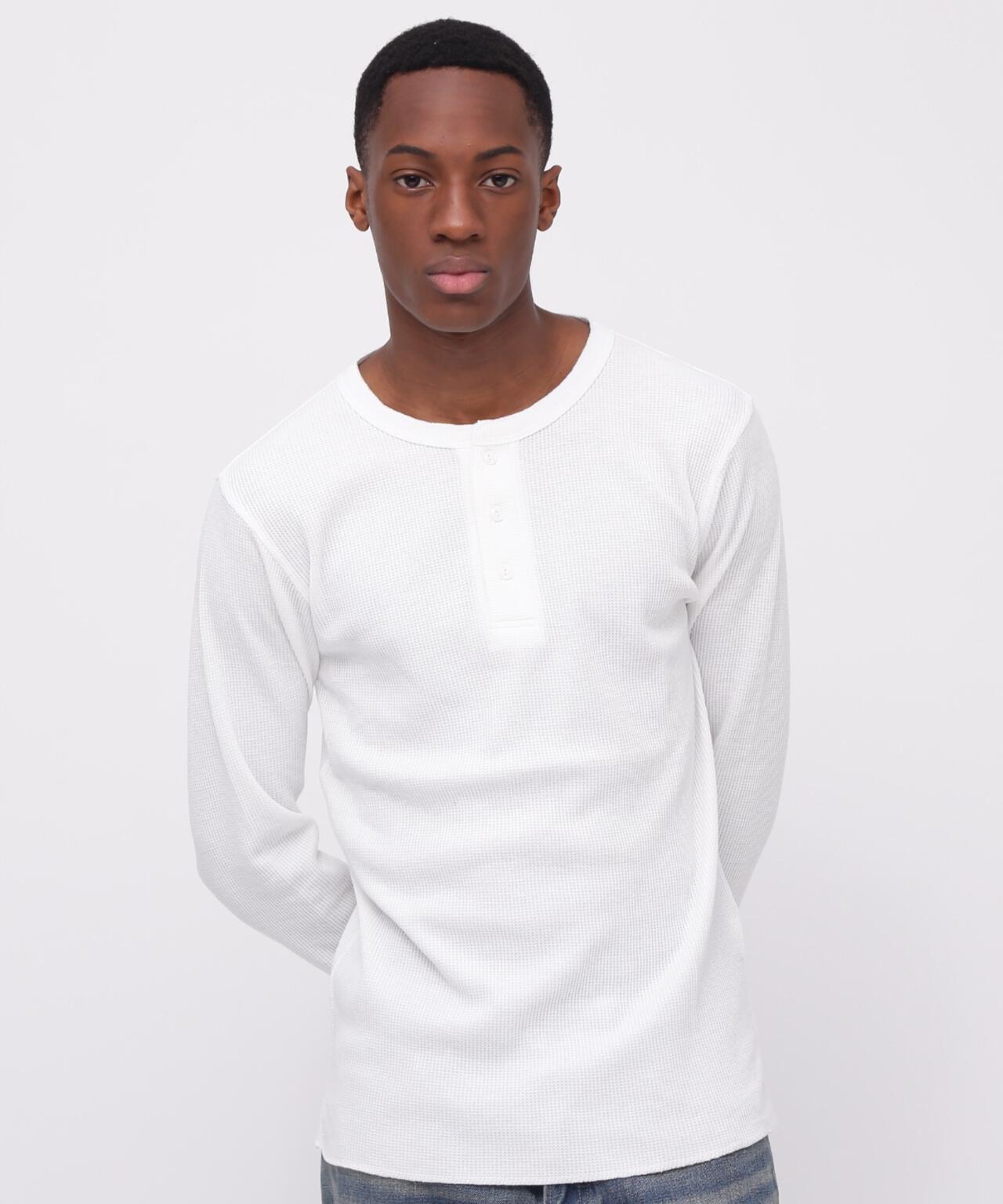 《DAILY/デイリー》L/S THERMAL HENLEY NECK T-SHIRT