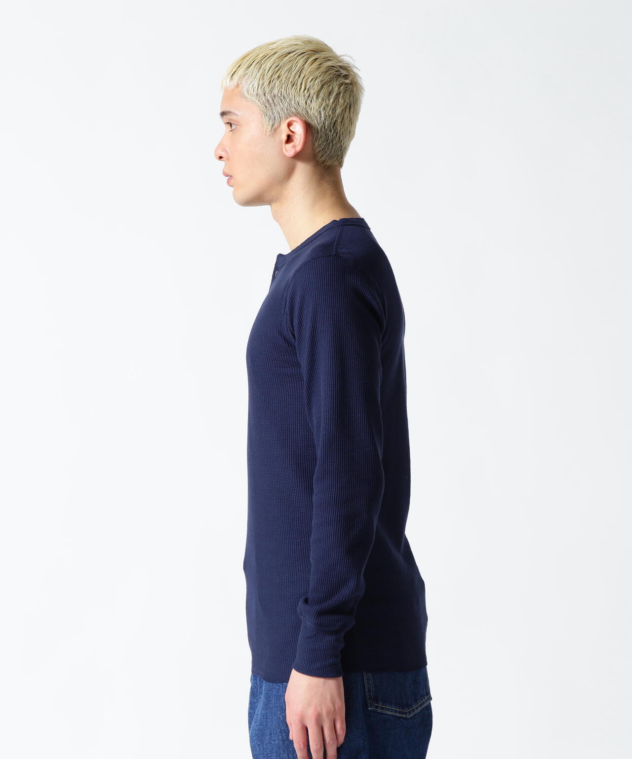《DAILY/デイリー》L/S THERMAL HENLEY NECK T-SHIRT