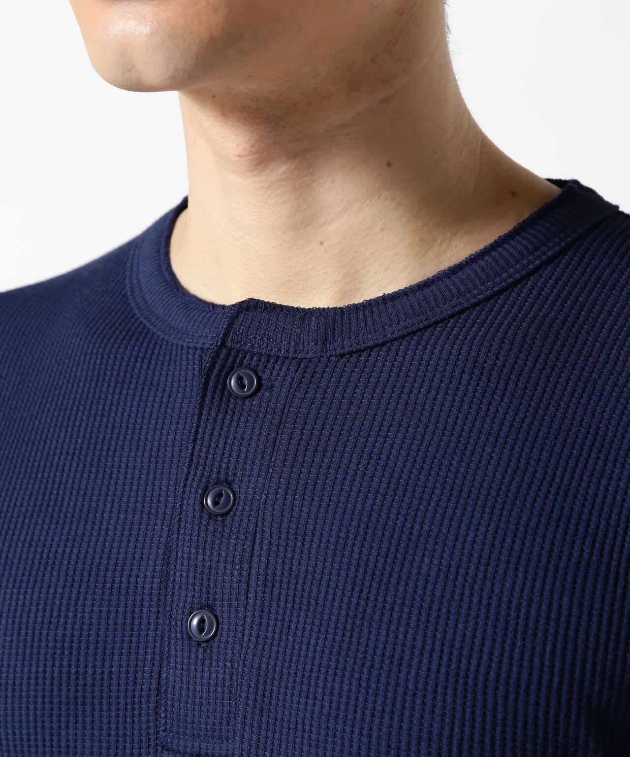 《DAILY/デイリー》L/S THERMAL HENLEY NECK T-SHIRT