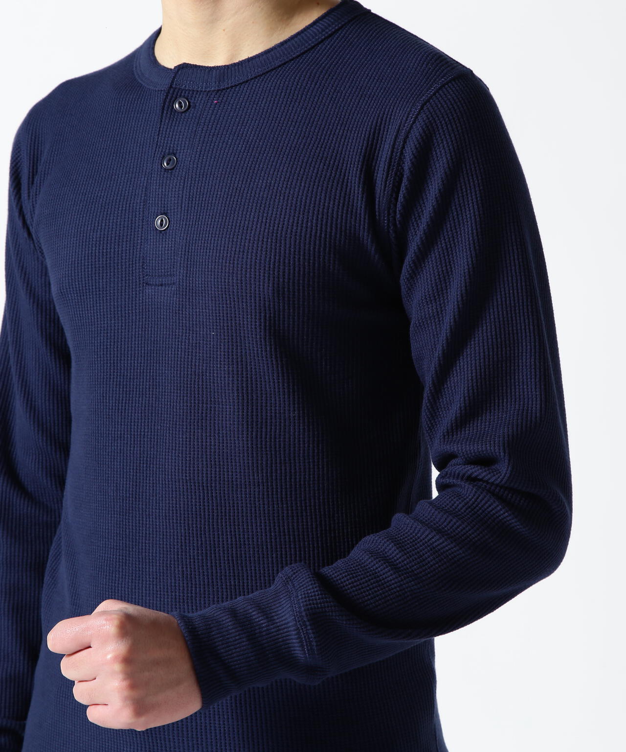 《DAILY/デイリー》L/S THERMAL HENLEY NECK T-SHIRT