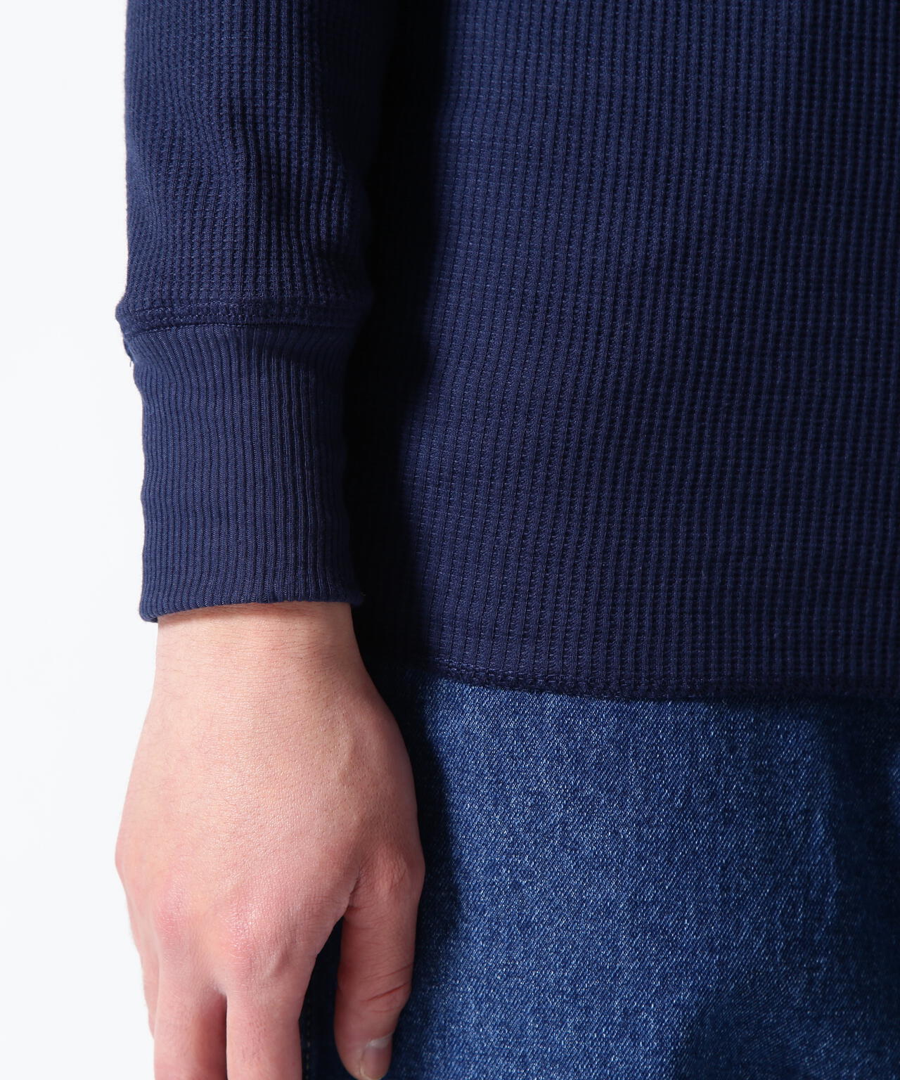 《DAILY/デイリー》L/S THERMAL HENLEY NECK T-SHIRT
