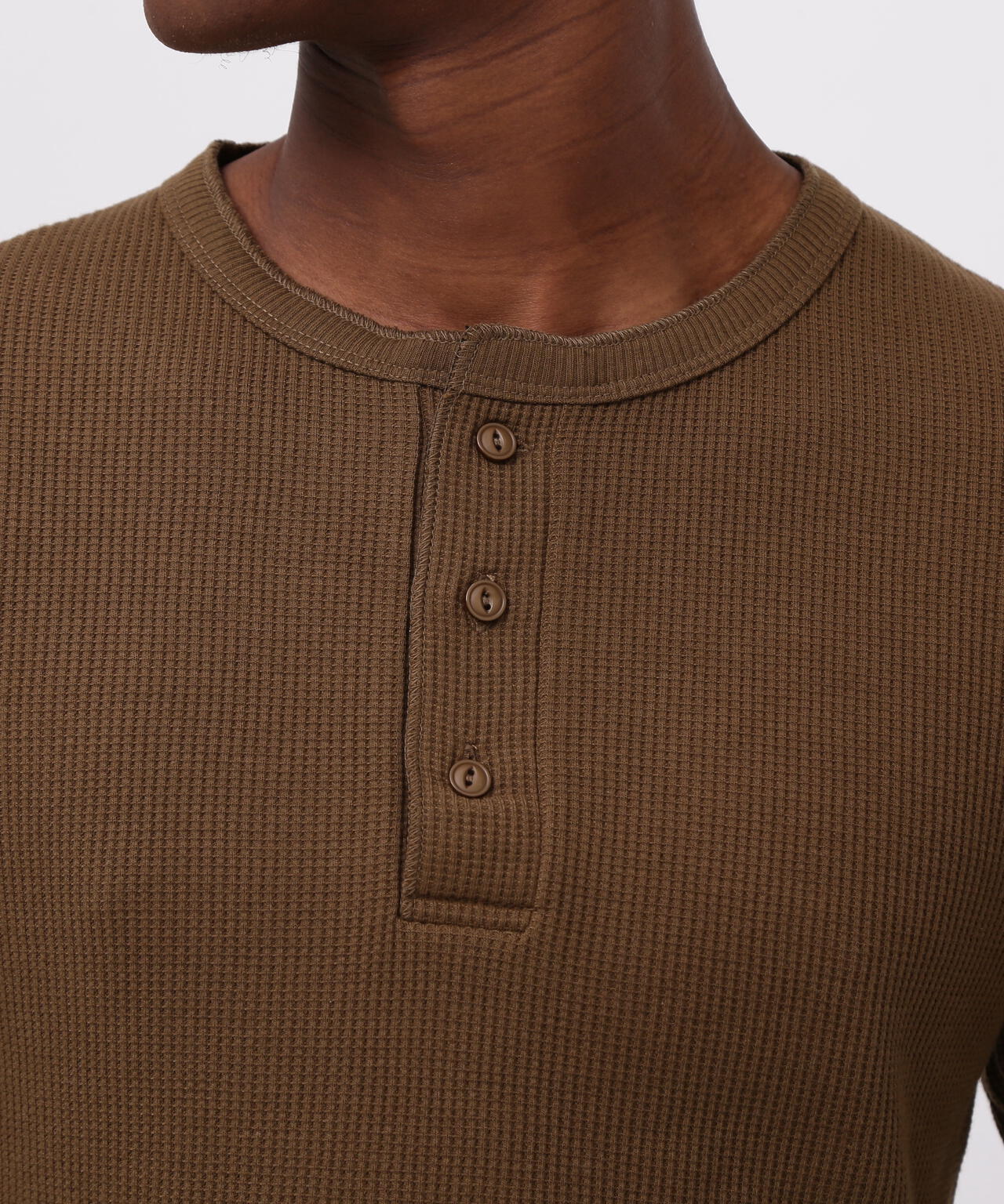 《DAILY/デイリー》L/S THERMAL HENLEY NECK T-SHIRT