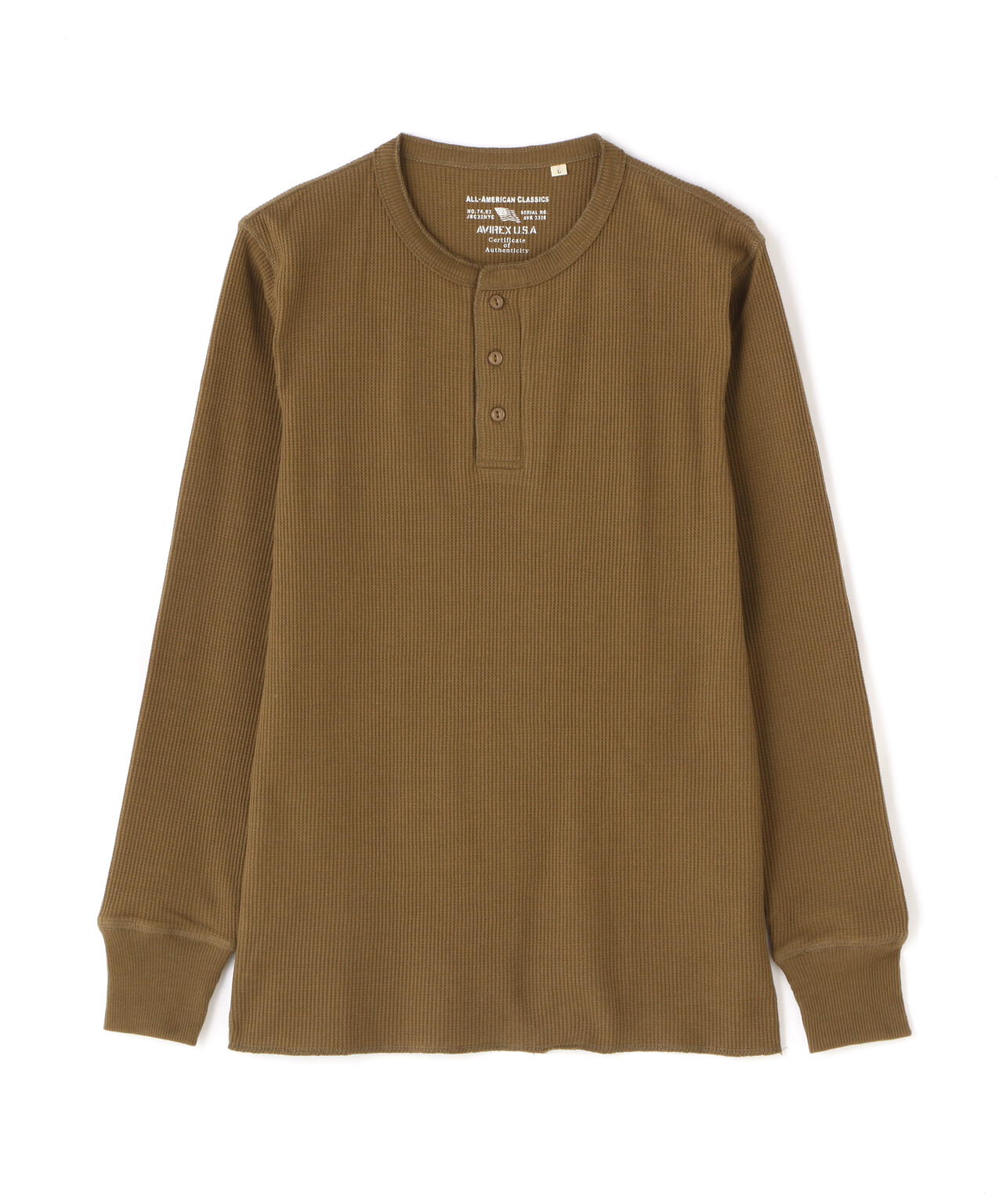 《DAILY/デイリー》L/S THERMAL HENLEY NECK T-SHIRT