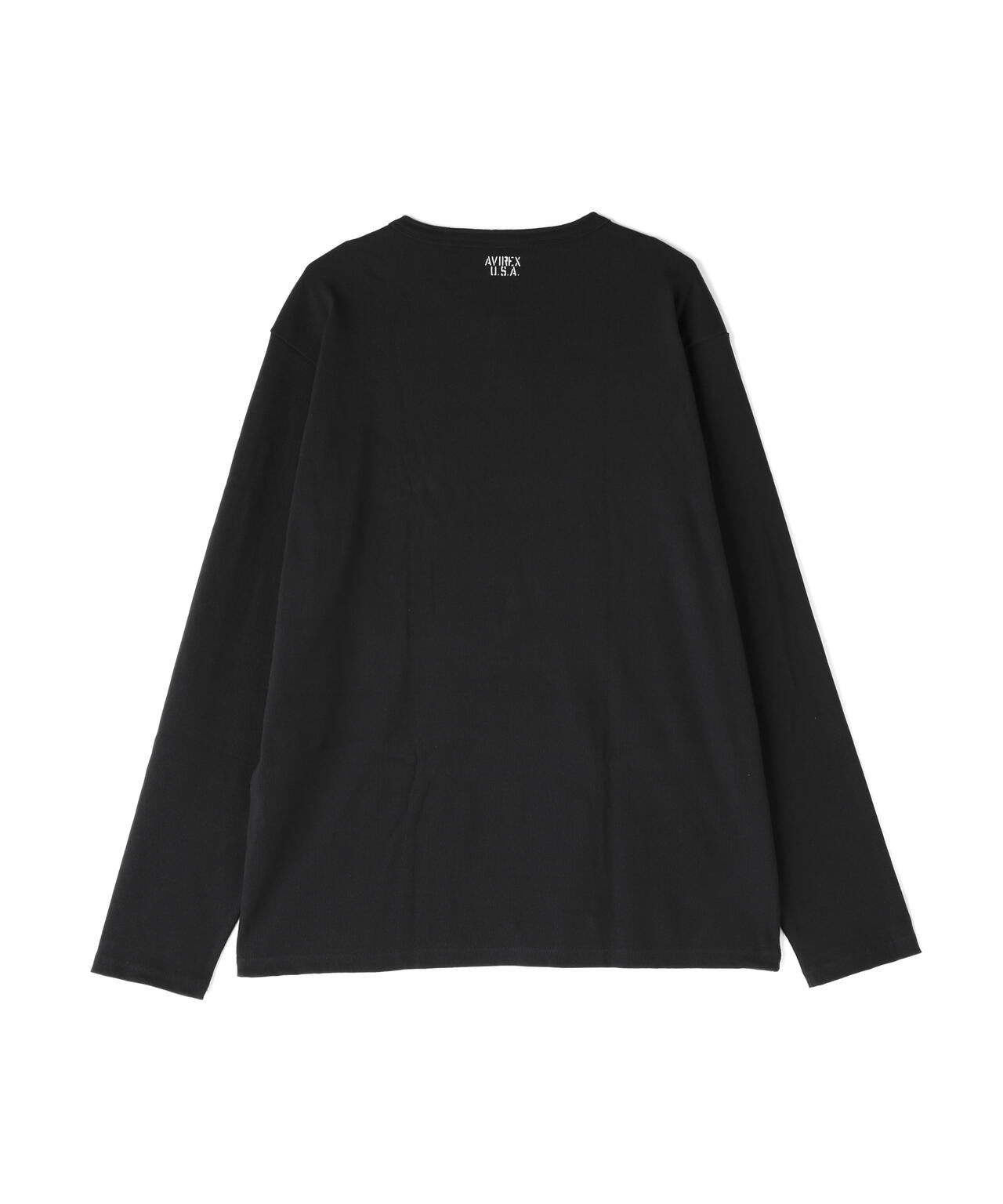 《DAILY/デイリー》BIG SIZE RIB L/S HENLEY NECK T-SHIRT