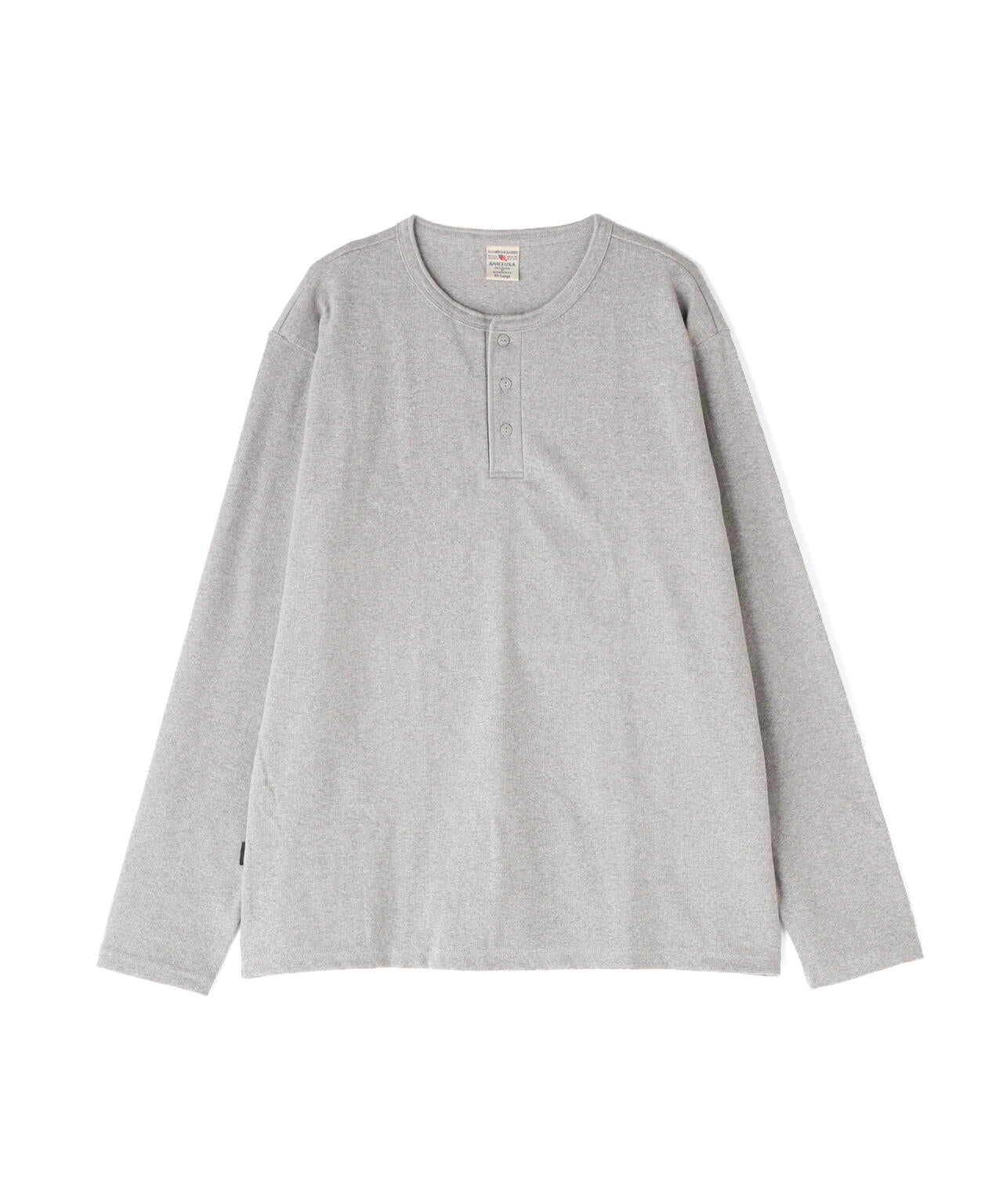 《DAILY/デイリー》BIG SIZE RIB L/S HENLEY NECK T-SHIRT