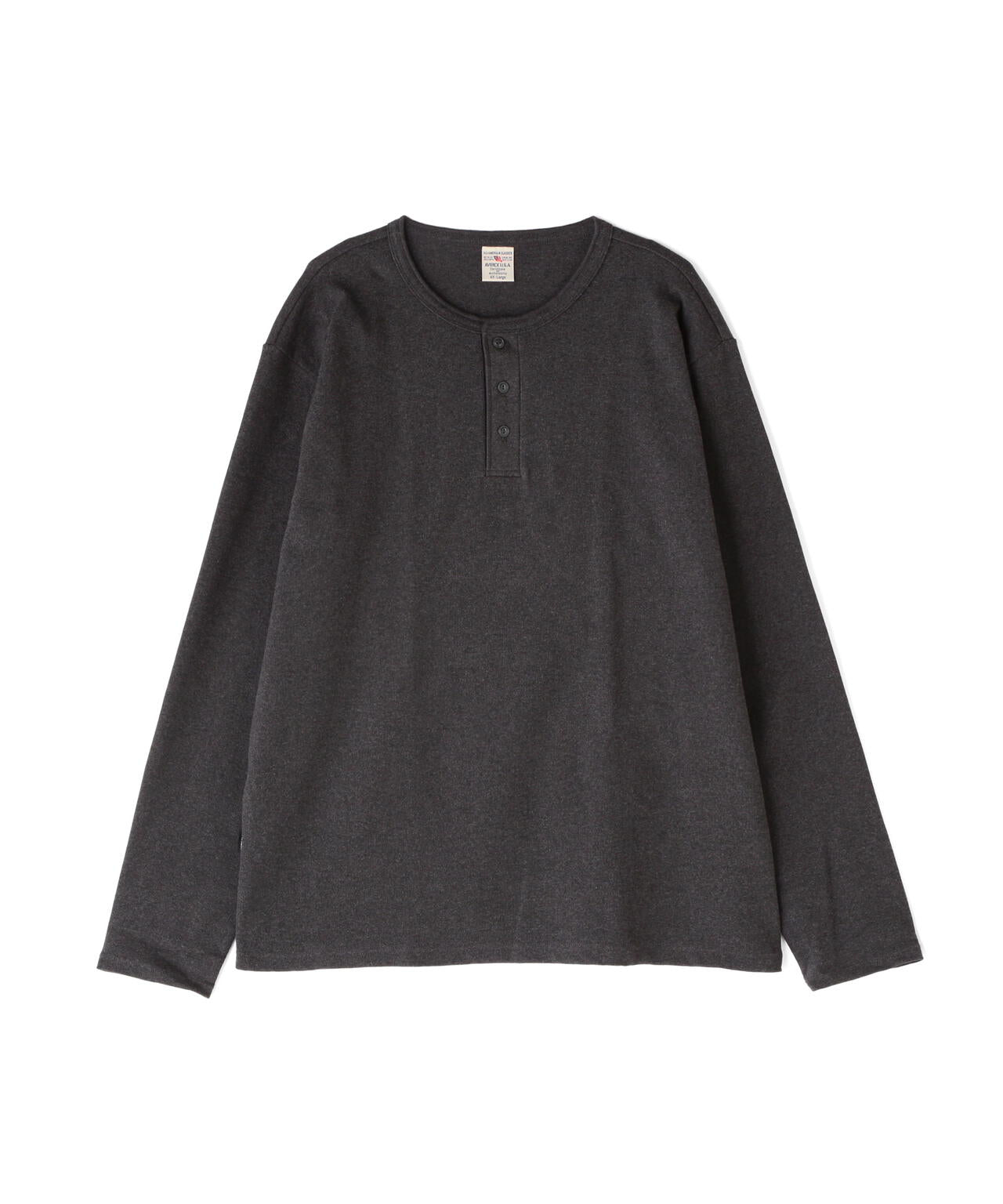 《DAILY/デイリー》BIG SIZE RIB L/S HENLEY NECK T-SHIRT