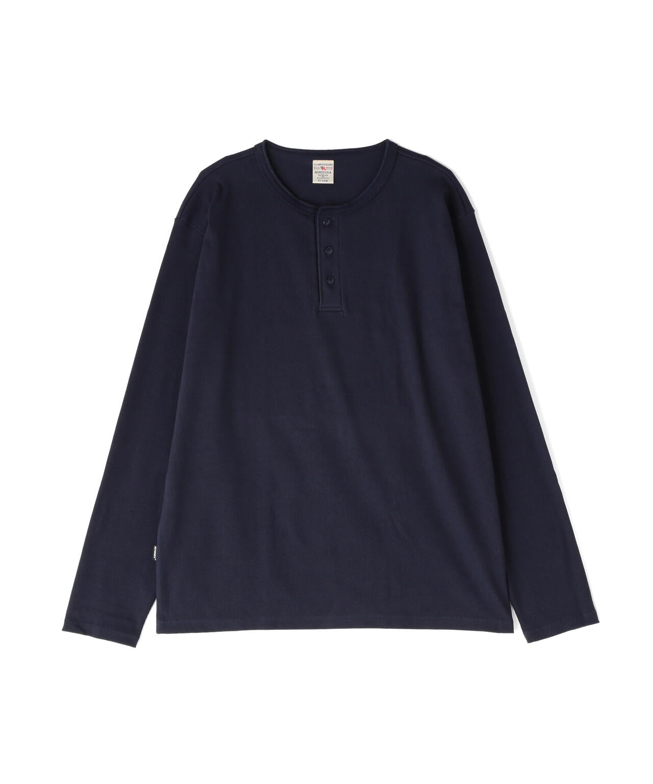 《DAILY/デイリー》BIG SIZE RIB L/S HENLEY NECK T-SHIRT