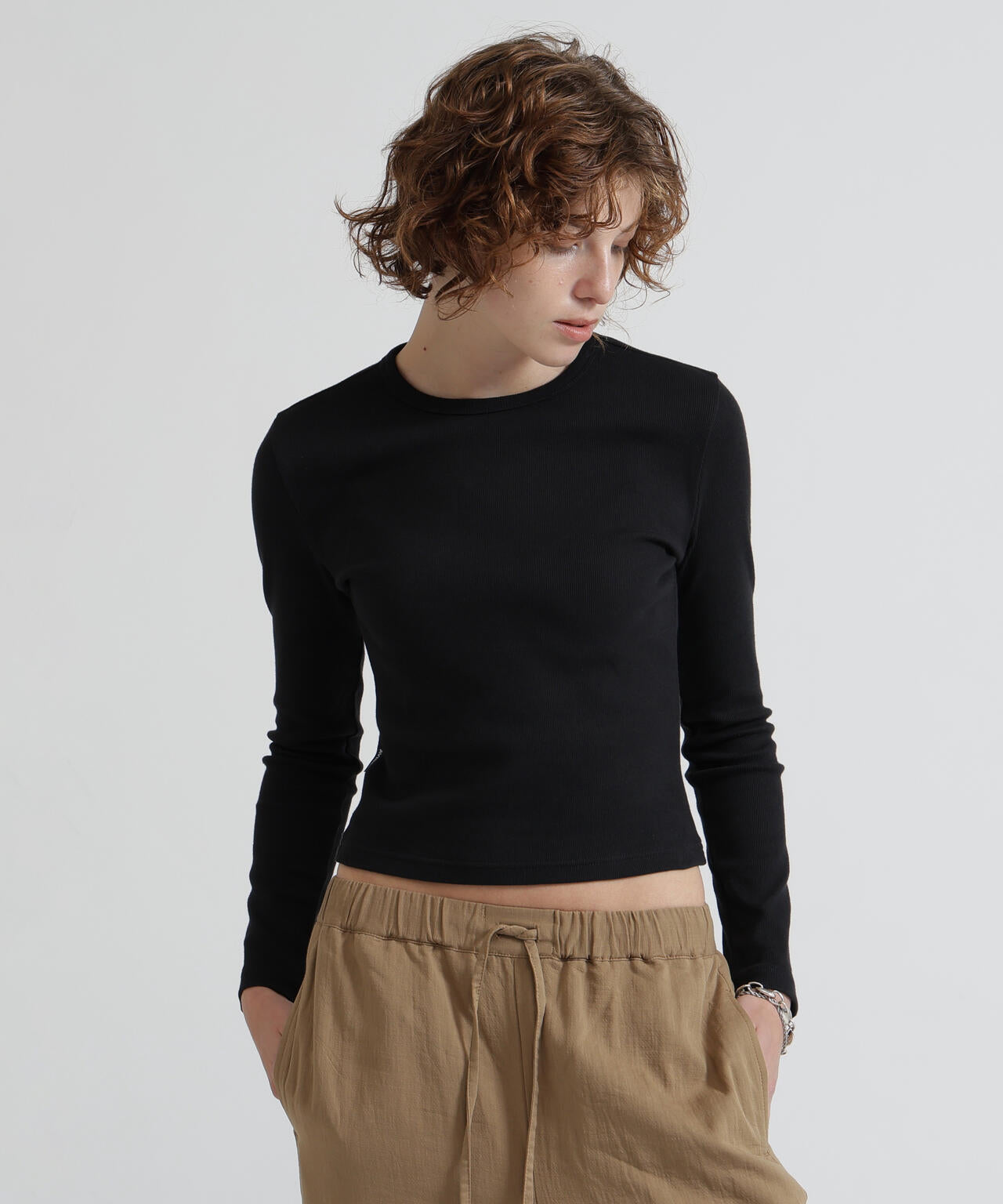 《DAILY/デイリー/WOMAN》L/S CREW NECK T-SHIRT
