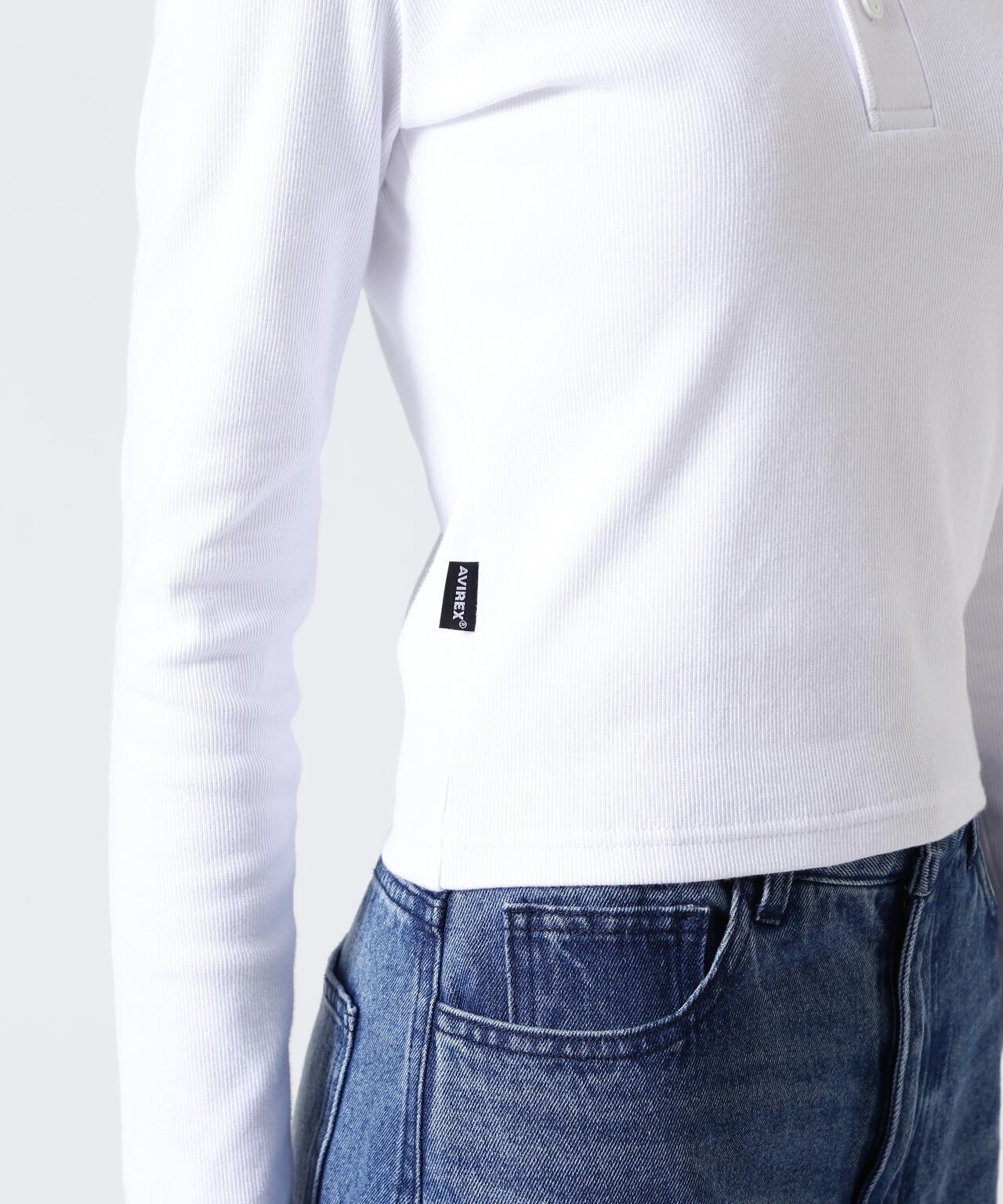 《DAILY/デイリー/WOMAN》L/S HENLEY NECK T-SHIRT