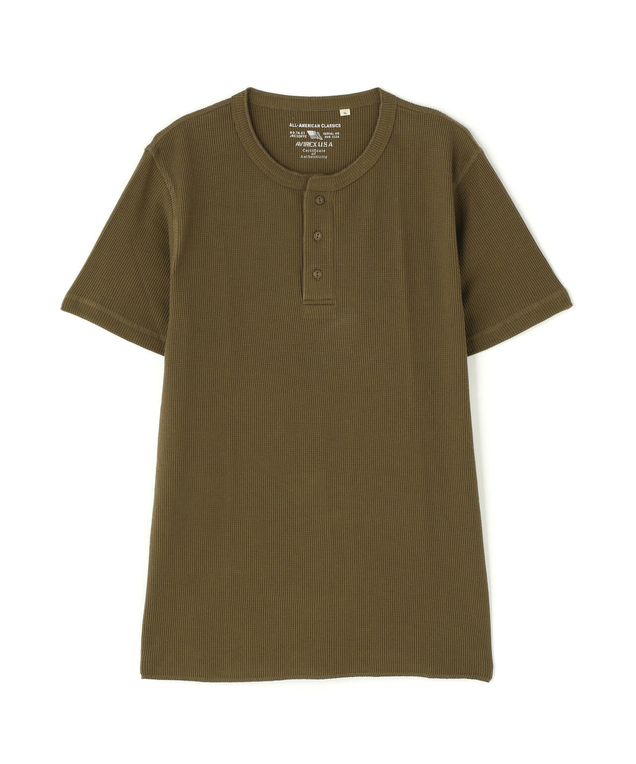 《DAILY/デイリー》THERMAL HENLEY NECK T-SHIRT