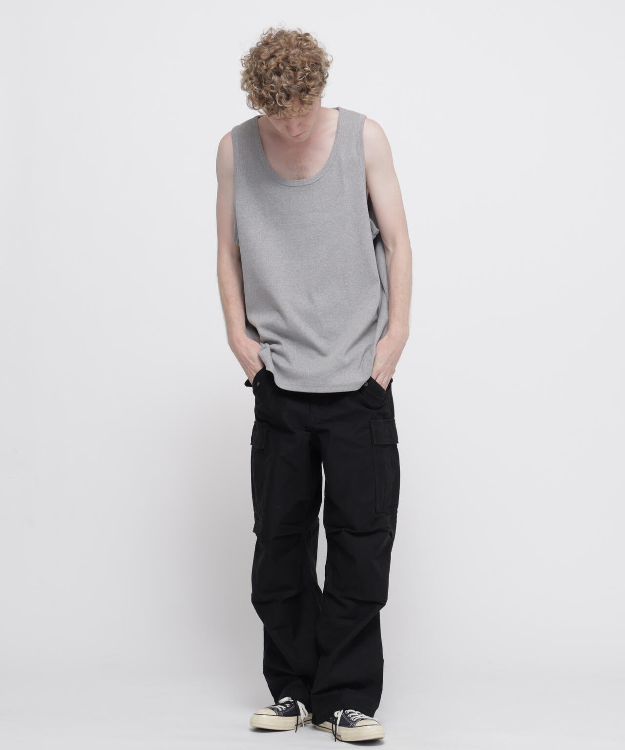 《DAILY/デイリー》BIG SIZE RIB TANK TOP