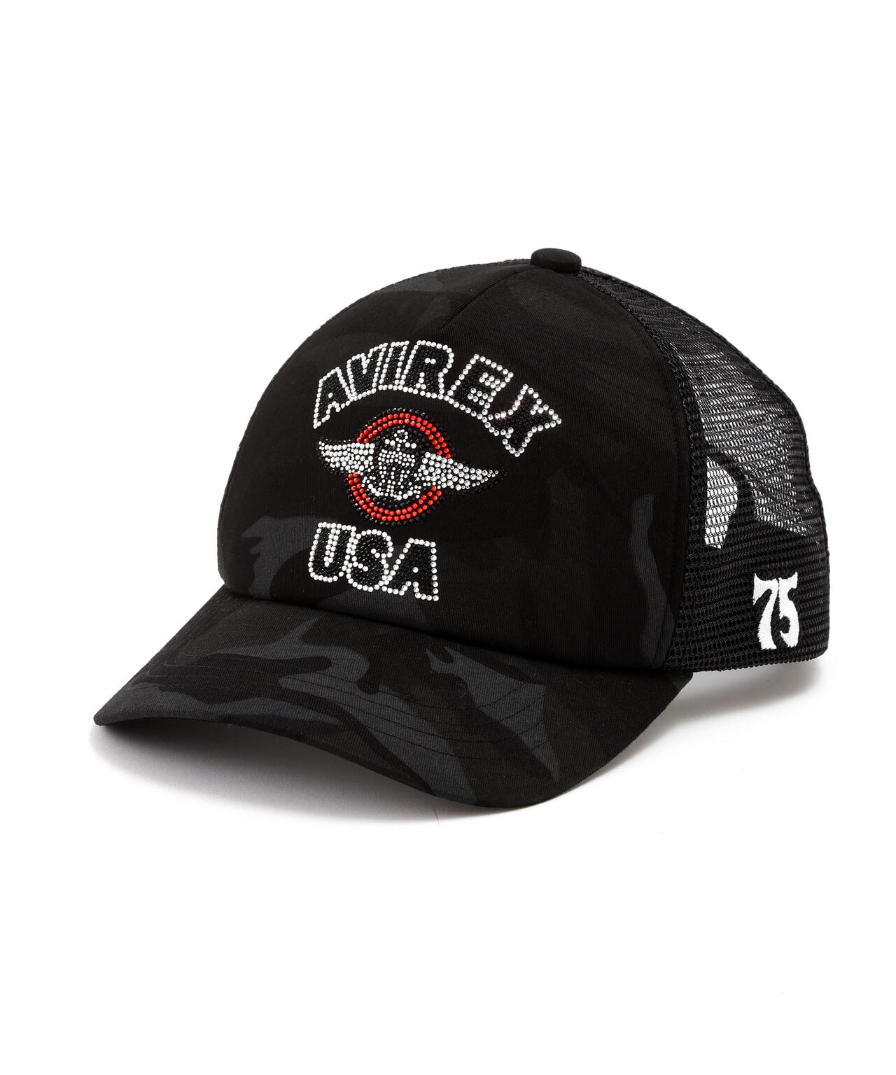 【直営店限定】RHINESTONE VARSITY LOGO MESH CAP