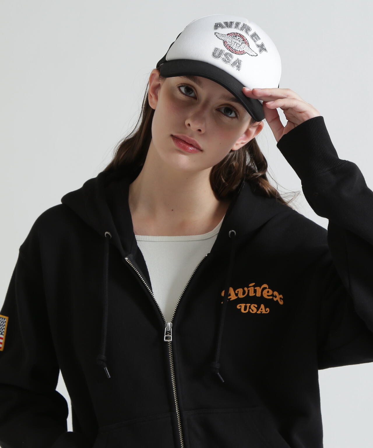 【直営店限定】RHINESTONE VARSITY LOGO MESH CAP