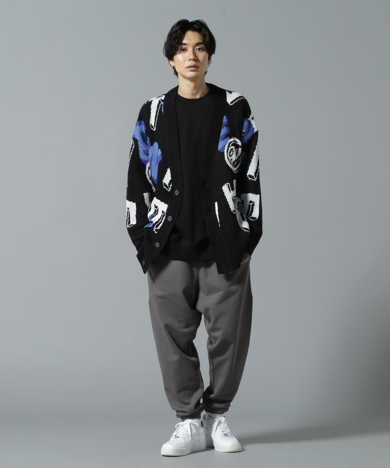 【WEB&DEPOT限定】WHITELAND/ホワイトランド/CARDIGAN/総柄カーディガン