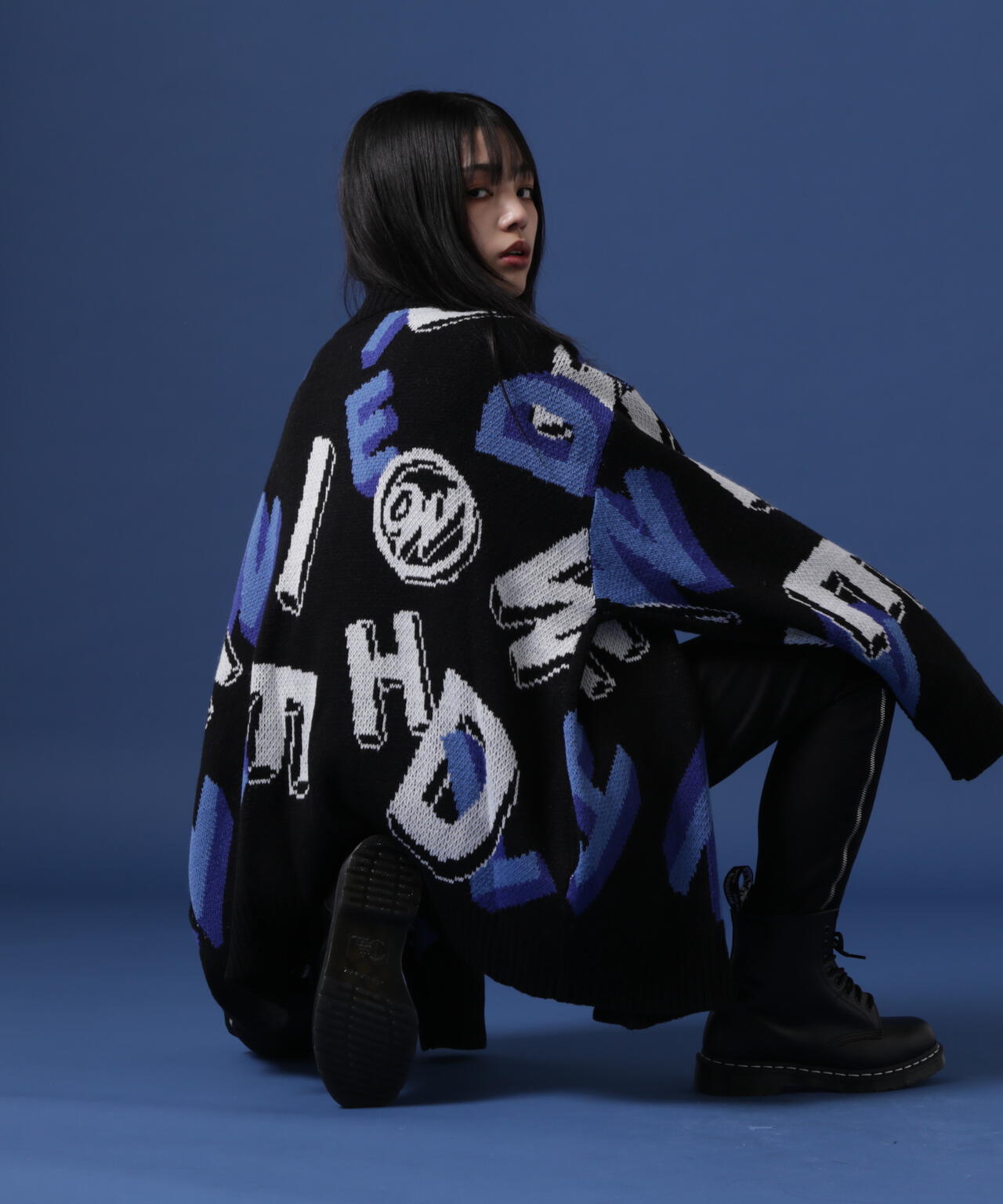 【WEB&DEPOT限定】WHITELAND/ホワイトランド/CARDIGAN/総柄カーディガン