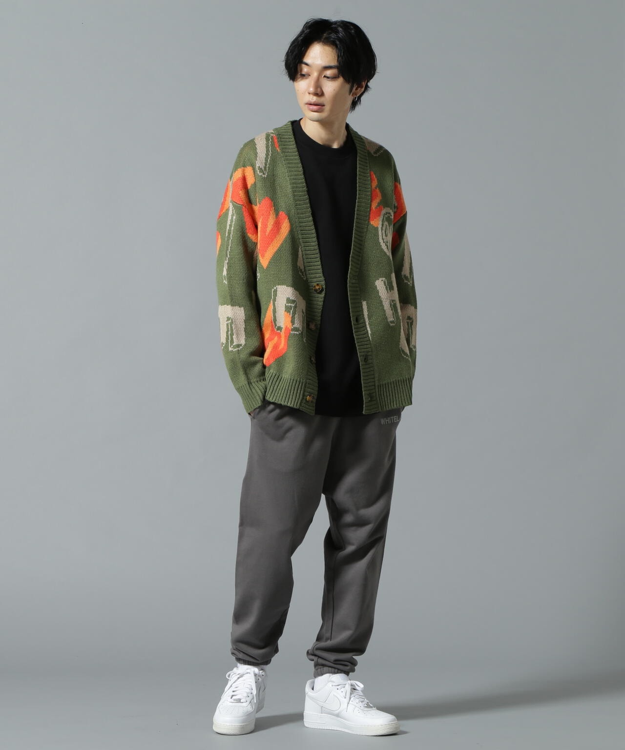 【WEB&DEPOT限定】WHITELAND/ホワイトランド/CARDIGAN/総柄カーディガン