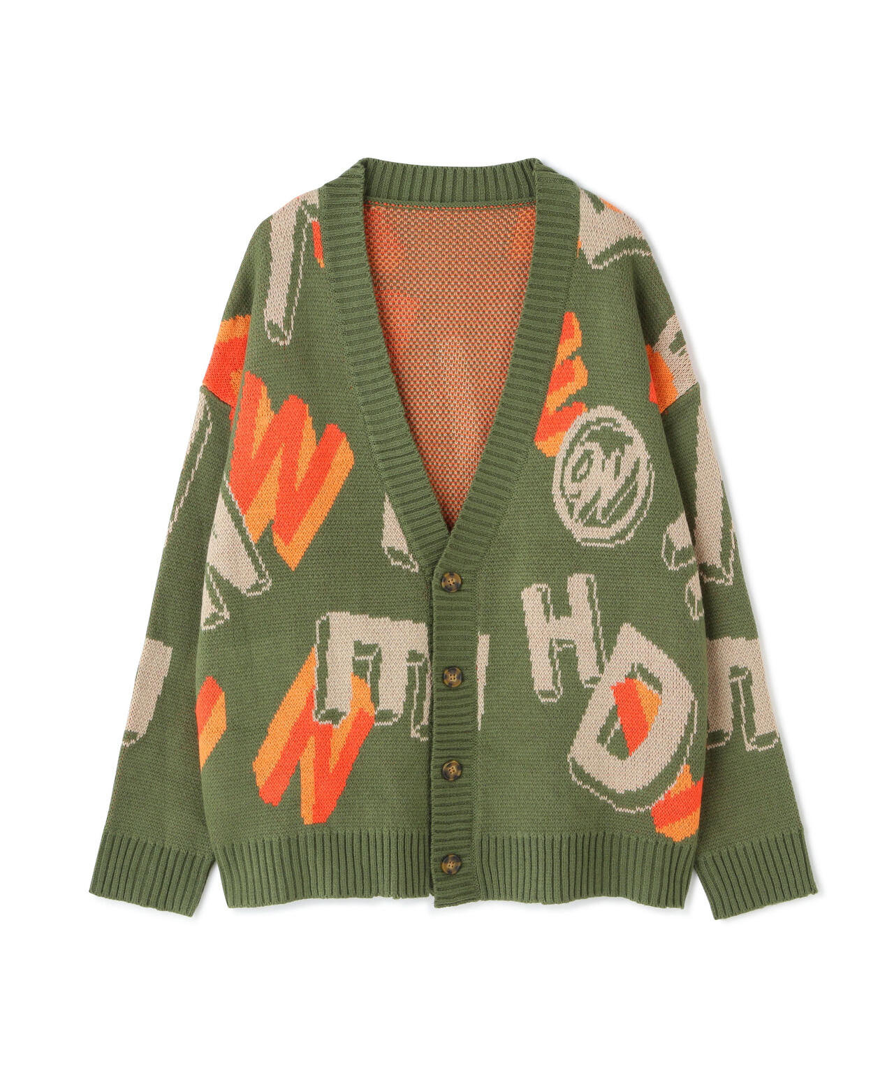 【WEB&DEPOT限定】WHITELAND/ホワイトランド/CARDIGAN/総柄カーディガン