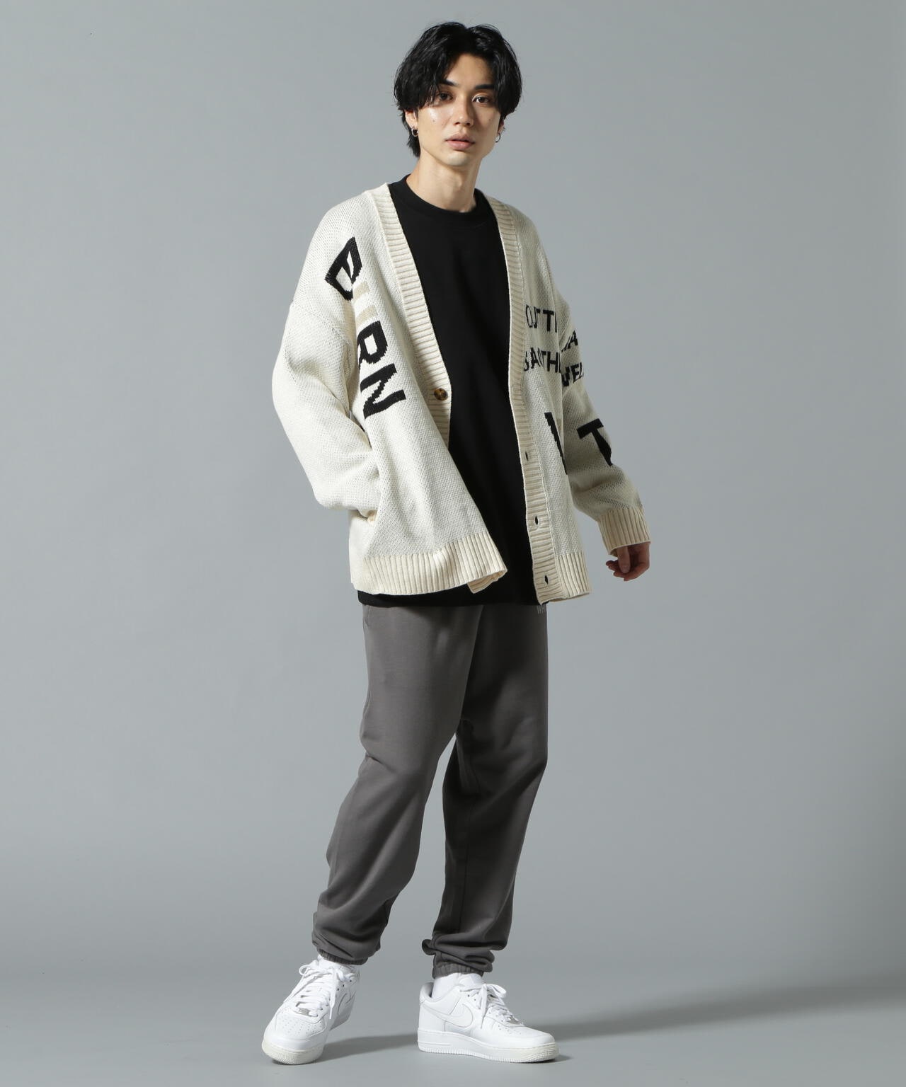 【WEB&DEPOT限定】WHITELAND/ホワイトランド/LOGO CARDIGAN
