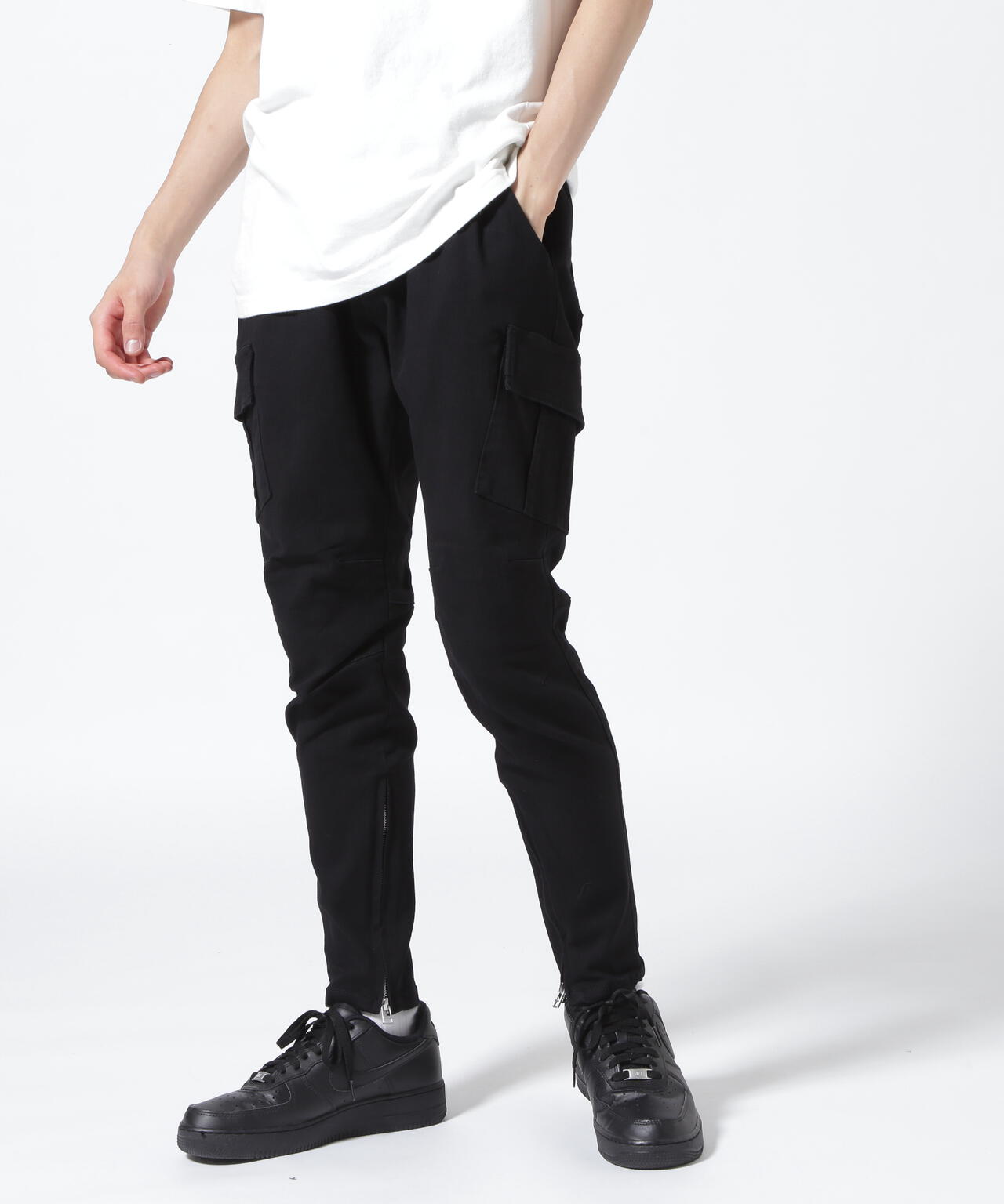 DankeSchon/ダンケシェーン/PREMIUM TC BLACK ZIP CARGO PANTS/ジップカーゴパンツ