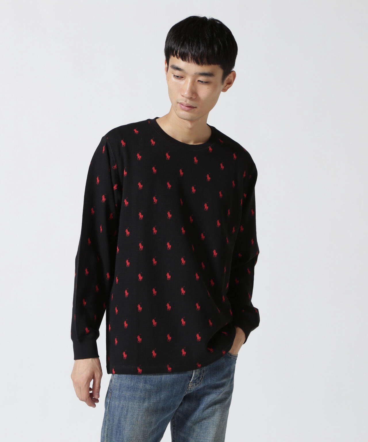 POLO RALPH LAUREN/ポロラルフローレン/Waffle Long Sleeve Crew Neck/クルーネックシャツ