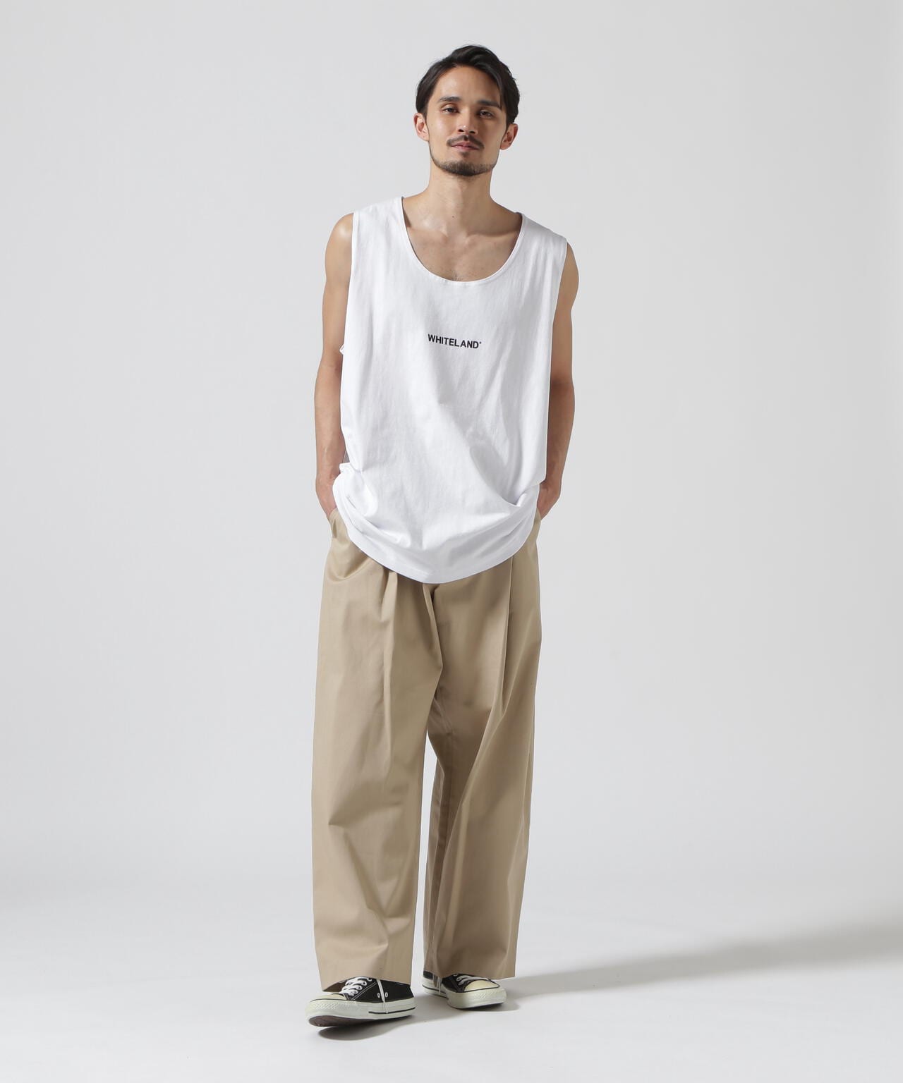 【WEB&DEPOT限定】WHITELAND/ホワイトランド/OWL/LOGO TT/オーバーサイズ タンクトップ