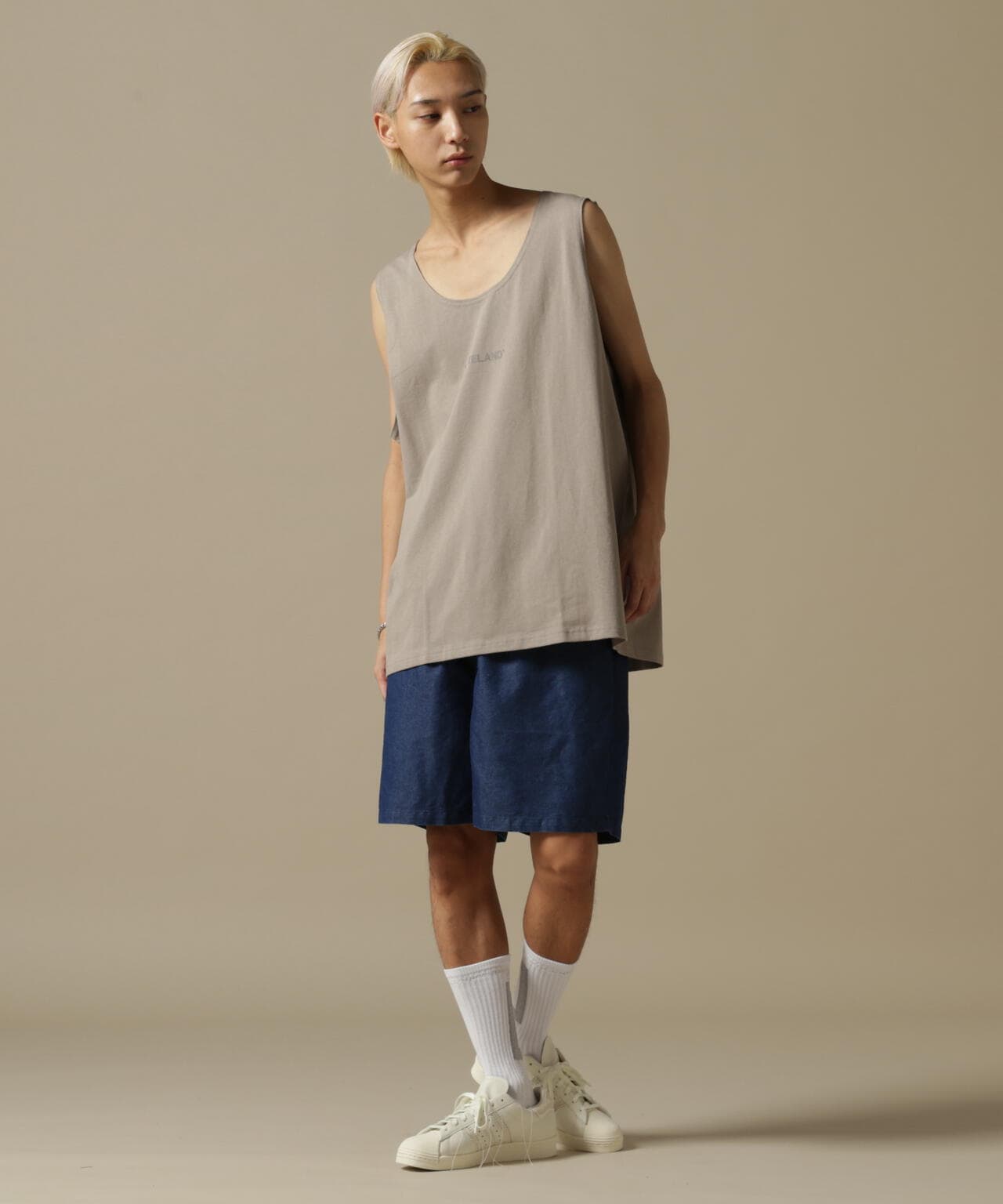 【WEB&DEPOT限定】WHITELAND/ホワイトランド/OWL/LOGO TT/オーバーサイズ タンクトップ