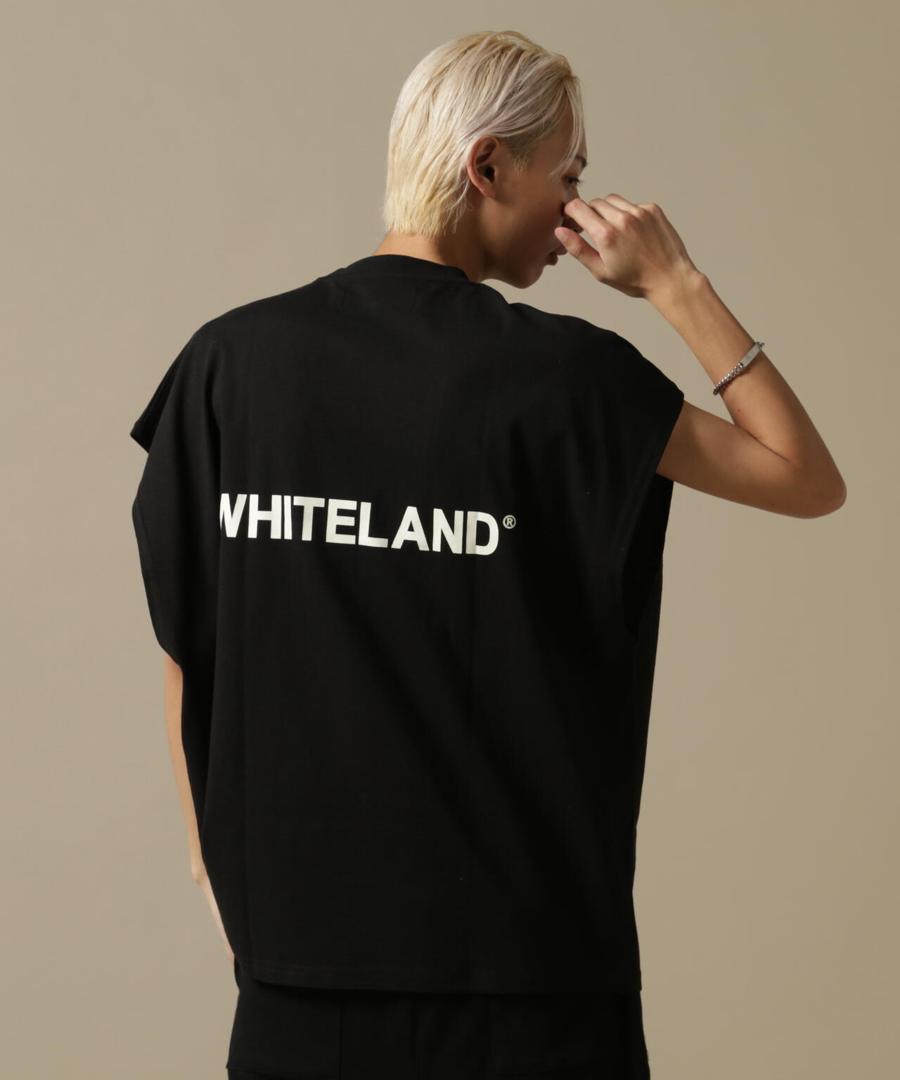 WEB&DEPOT限定/WHITELAND/ホワイトランド/OWL/LOGO NS/ロゴ ノースリーブ