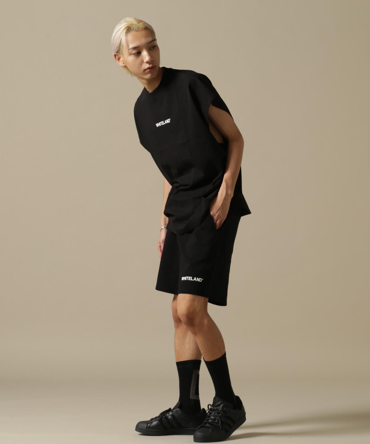 WEB&DEPOT限定/WHITELAND/ホワイトランド/OWL/LOGO NS/ロゴ ノースリーブ