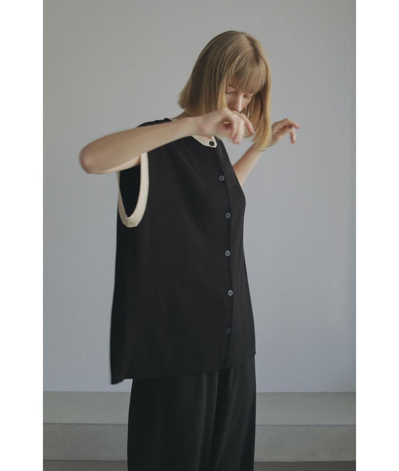 MANOF/マノフ/COLOR BLOCK WAISTBELT KNIT