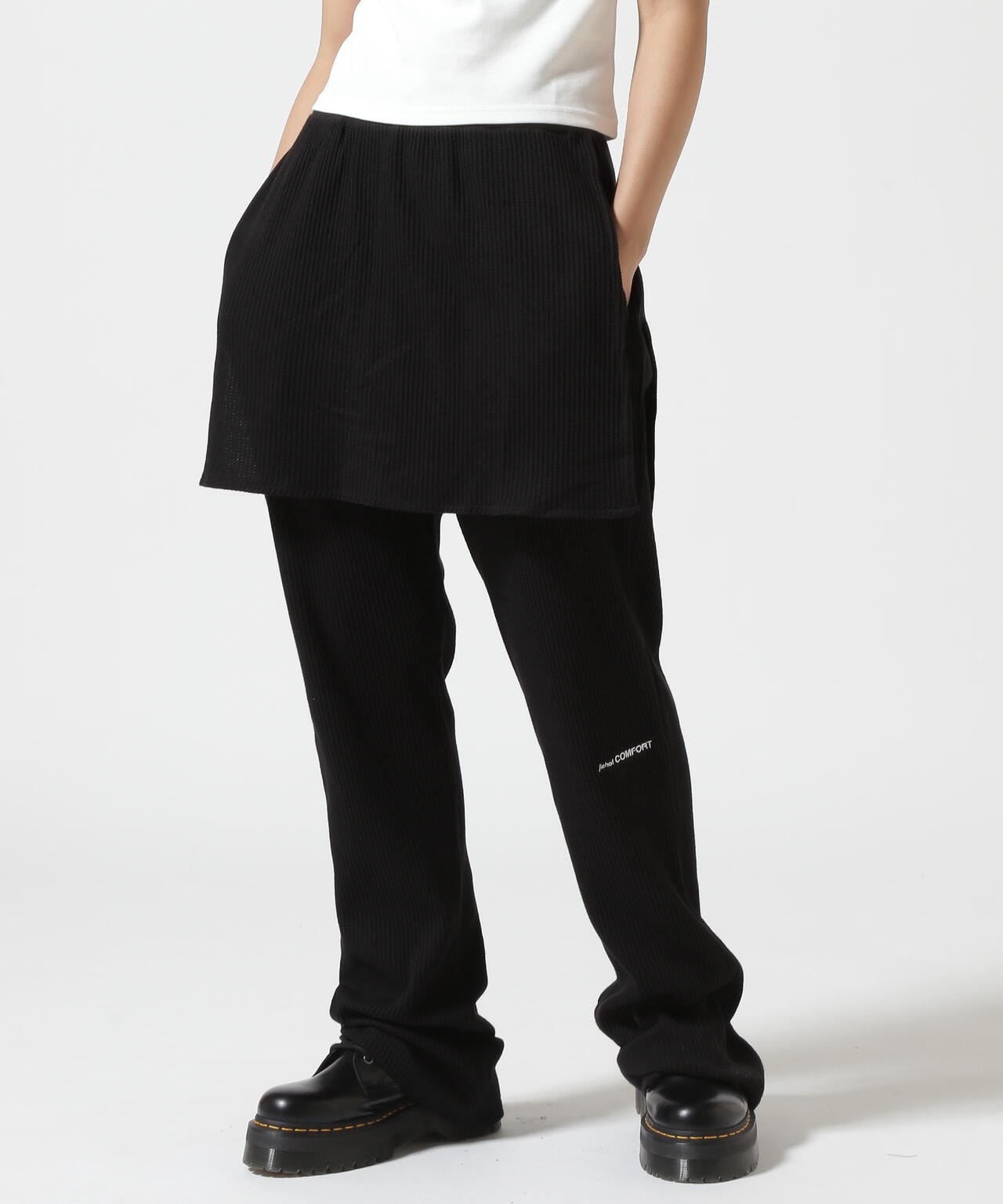 JICHOI COMFORT/ジチョイコンフォート/WAFFLE SLIM LAYERED PANTS