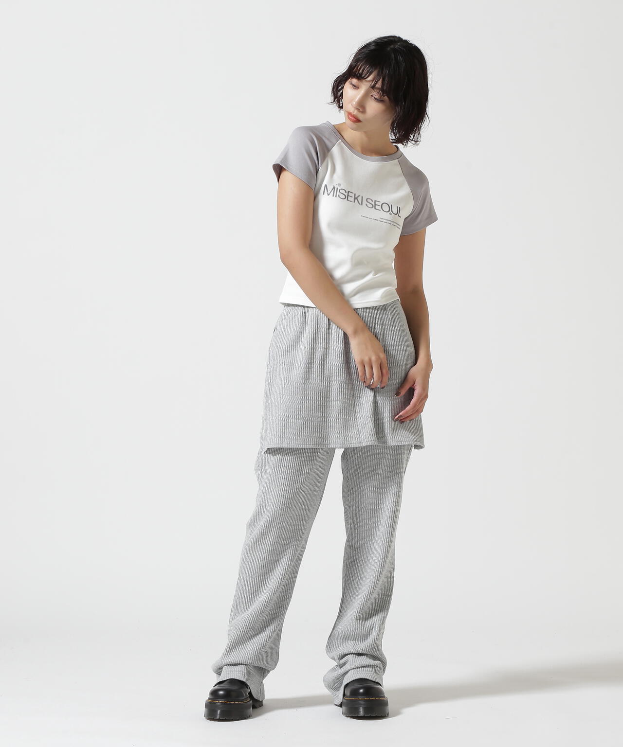 JICHOI COMFORT/ジチョイコンフォート/WAFFLE SLIM LAYERED PANTS