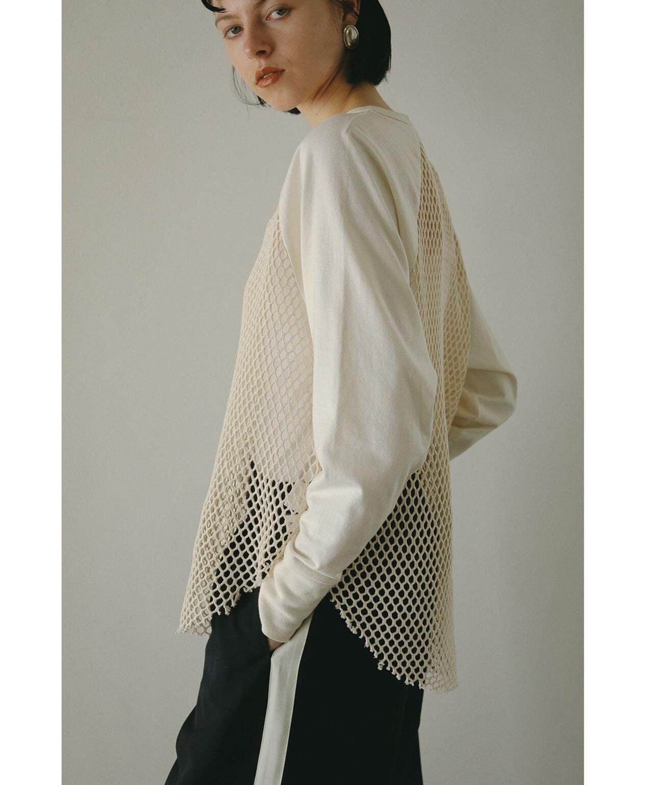 MANOF/マノフ/MESH RAGLAN CUT TOPS