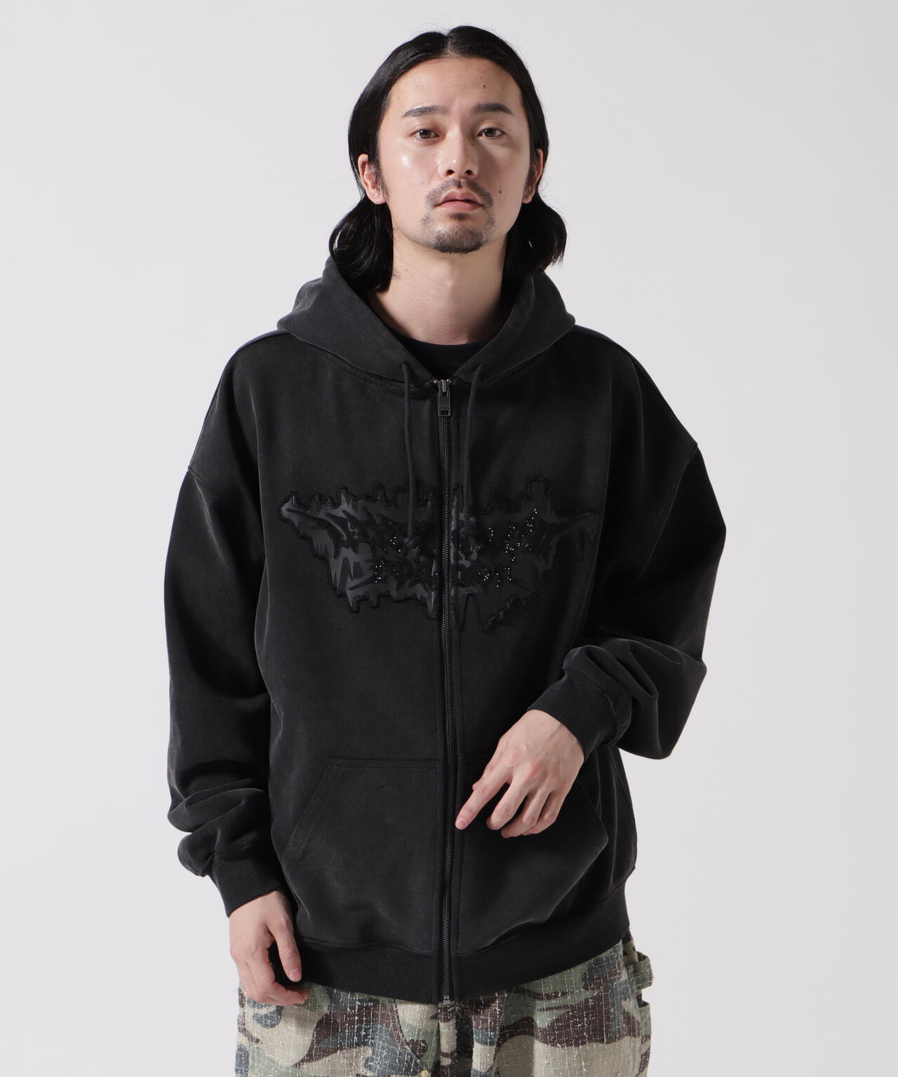 UNKNOWN LONDON/アンノウンロンドン/DAGGER PATCH ZIP HOODIE