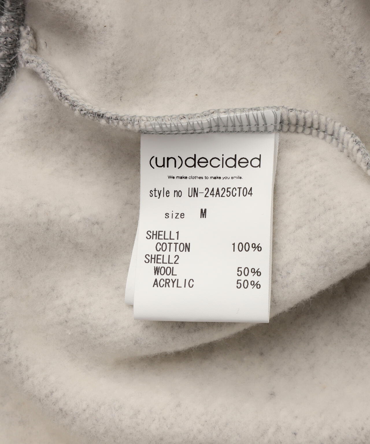 (un)decided/アンディサデッド/Cut Off Sweatshirt With Knit