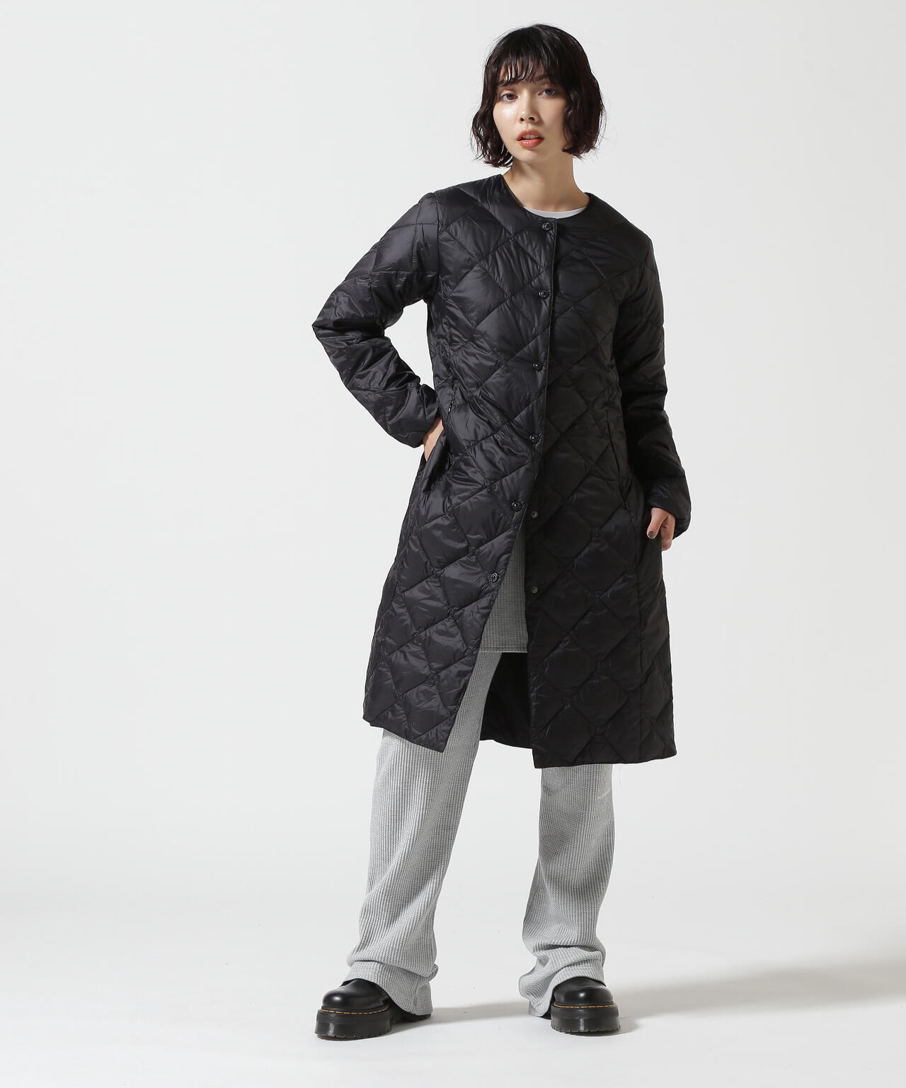 TAION/タイオン/【WOMENS】SINGLE CITY CREW NECK LONG DOWN COAT