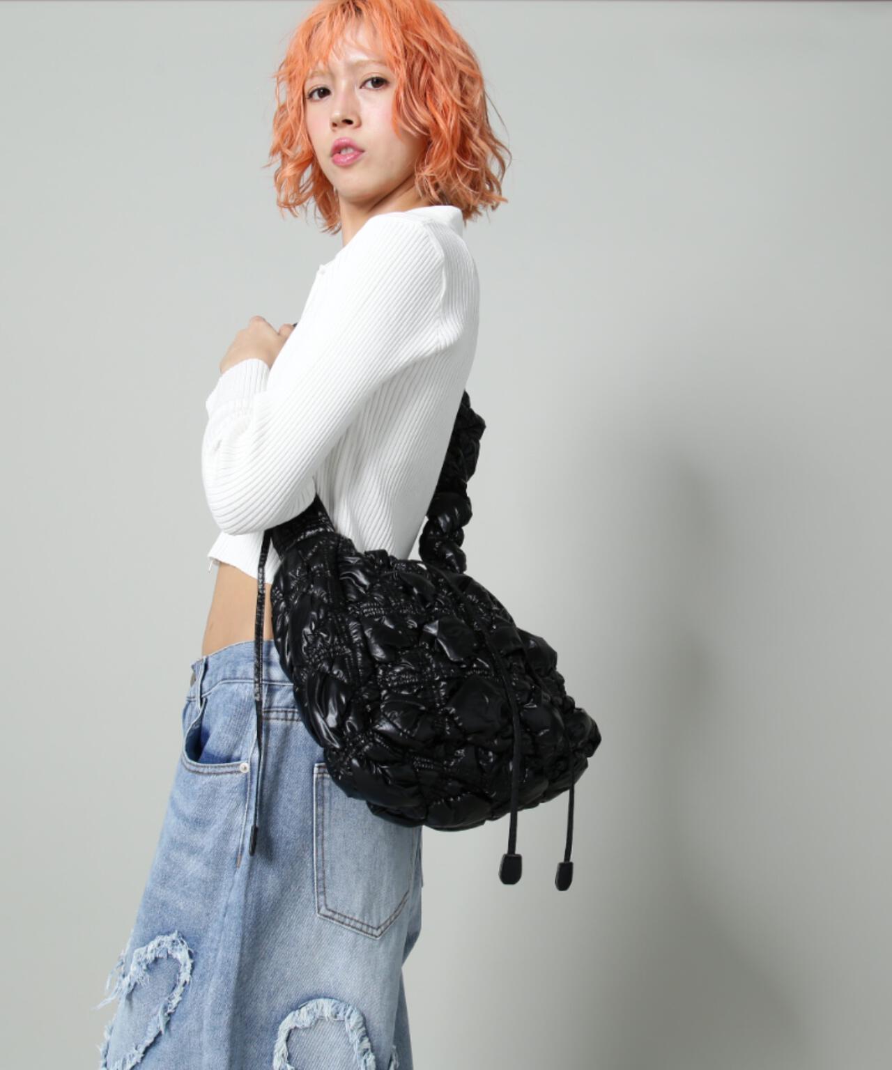 【WEB限定】SIS/エスアイエス/メタリックギャザーバッグ