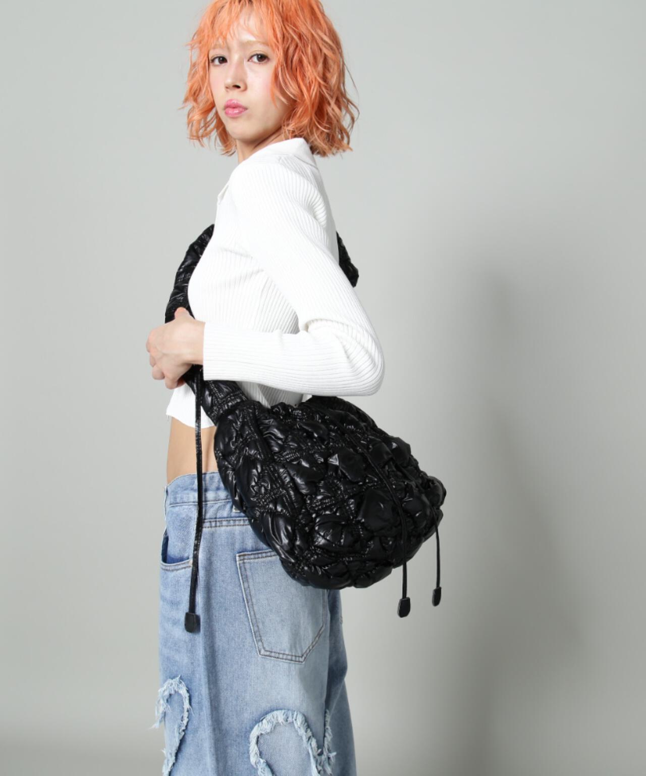 【WEB限定】SIS/エスアイエス/メタリックギャザーバッグ