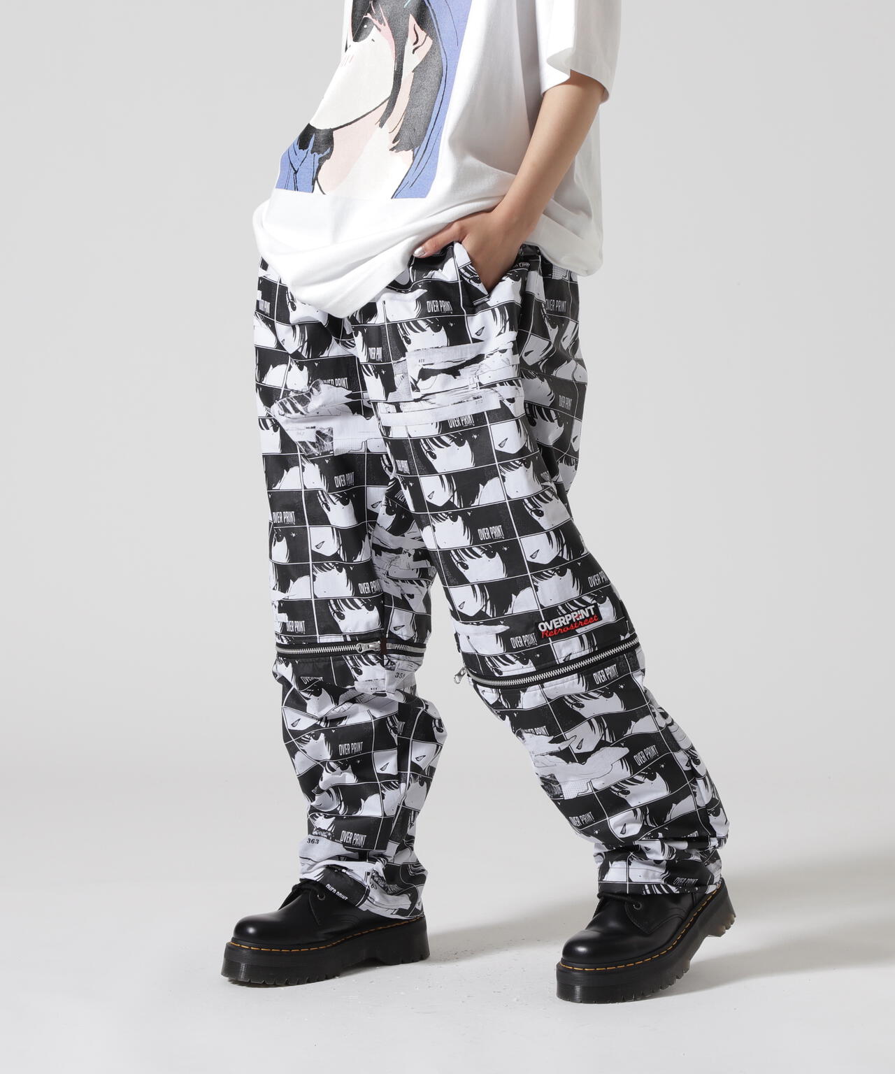 overprint/オーバープリント/FACE KNEE ZIP PANTS
