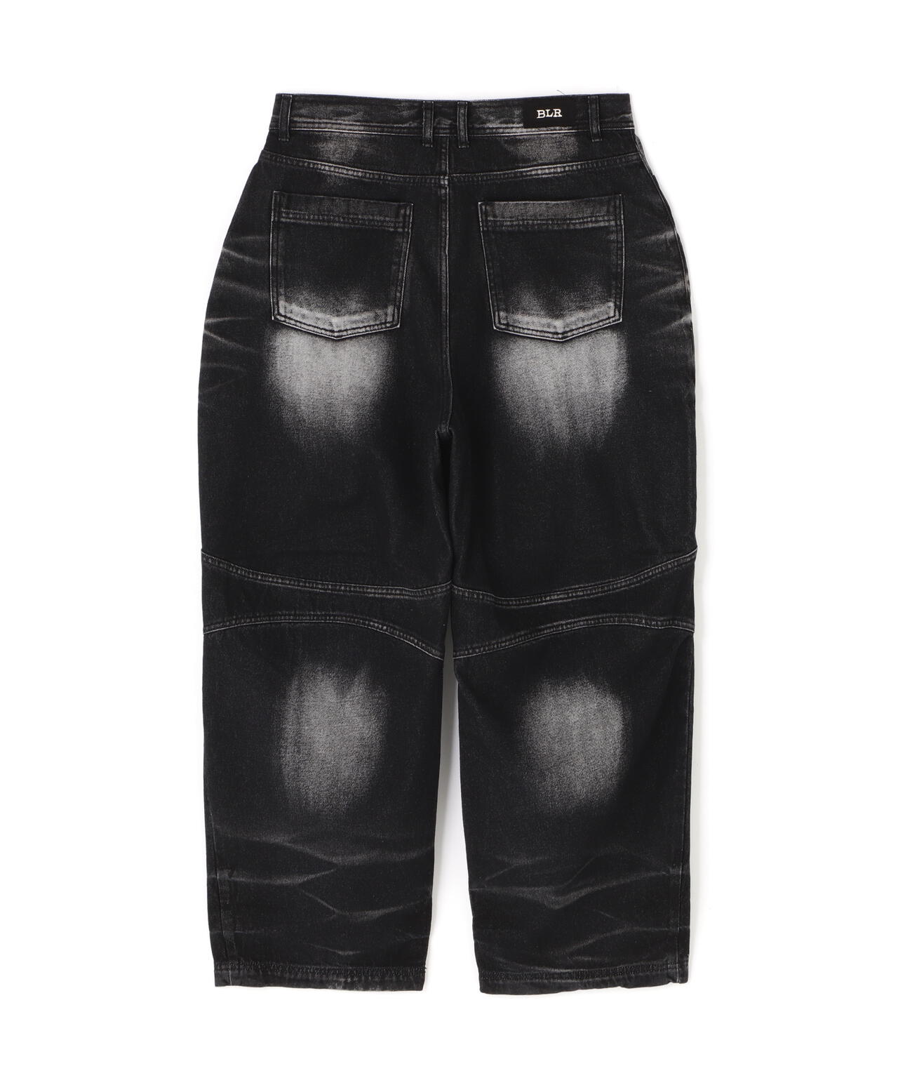 BLR/ビーエルアール/EMBOSSED WAVE W DENIM PANTS BLACK